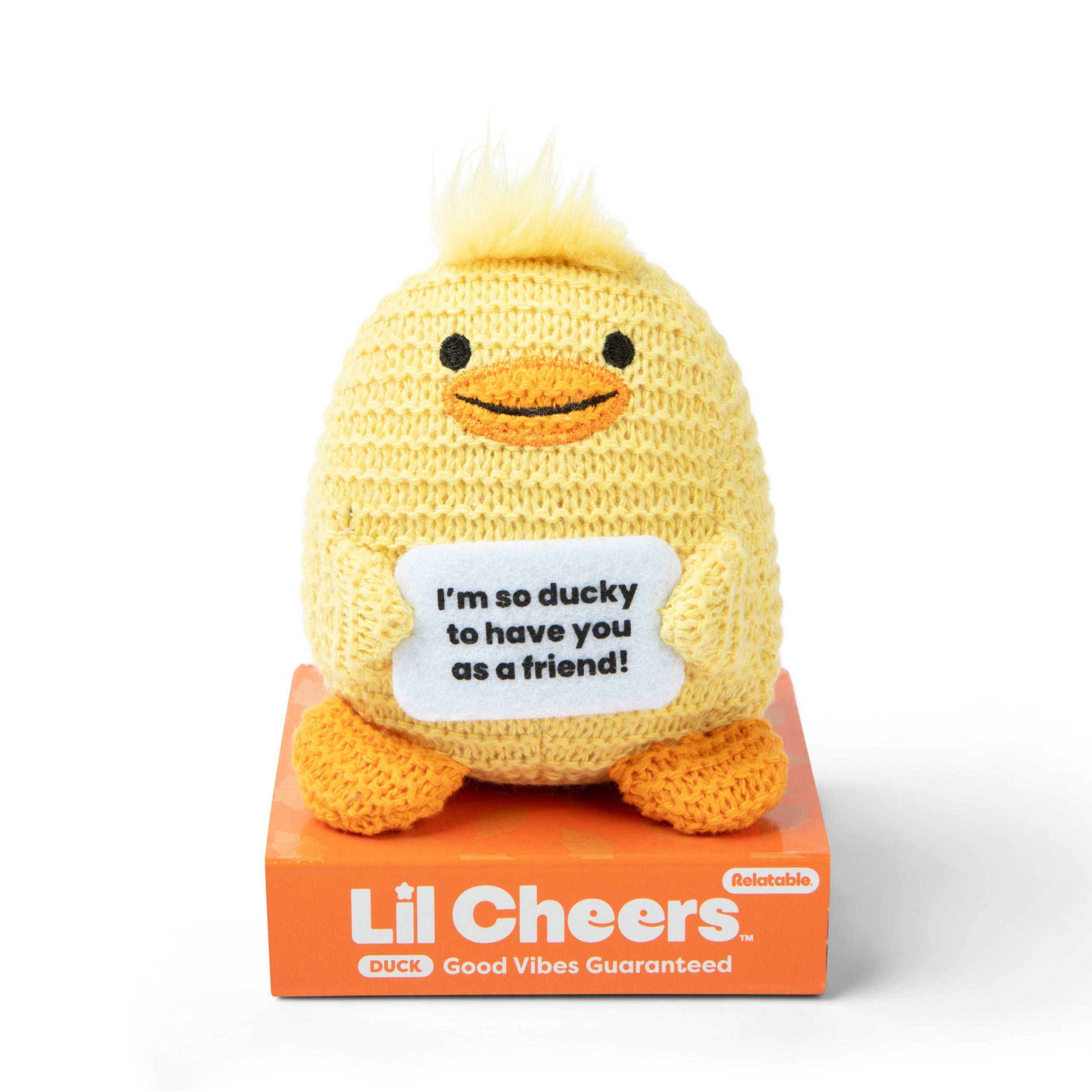 Lil Cheers Duck by Relatable – Crochet Plush with Positive Vibes