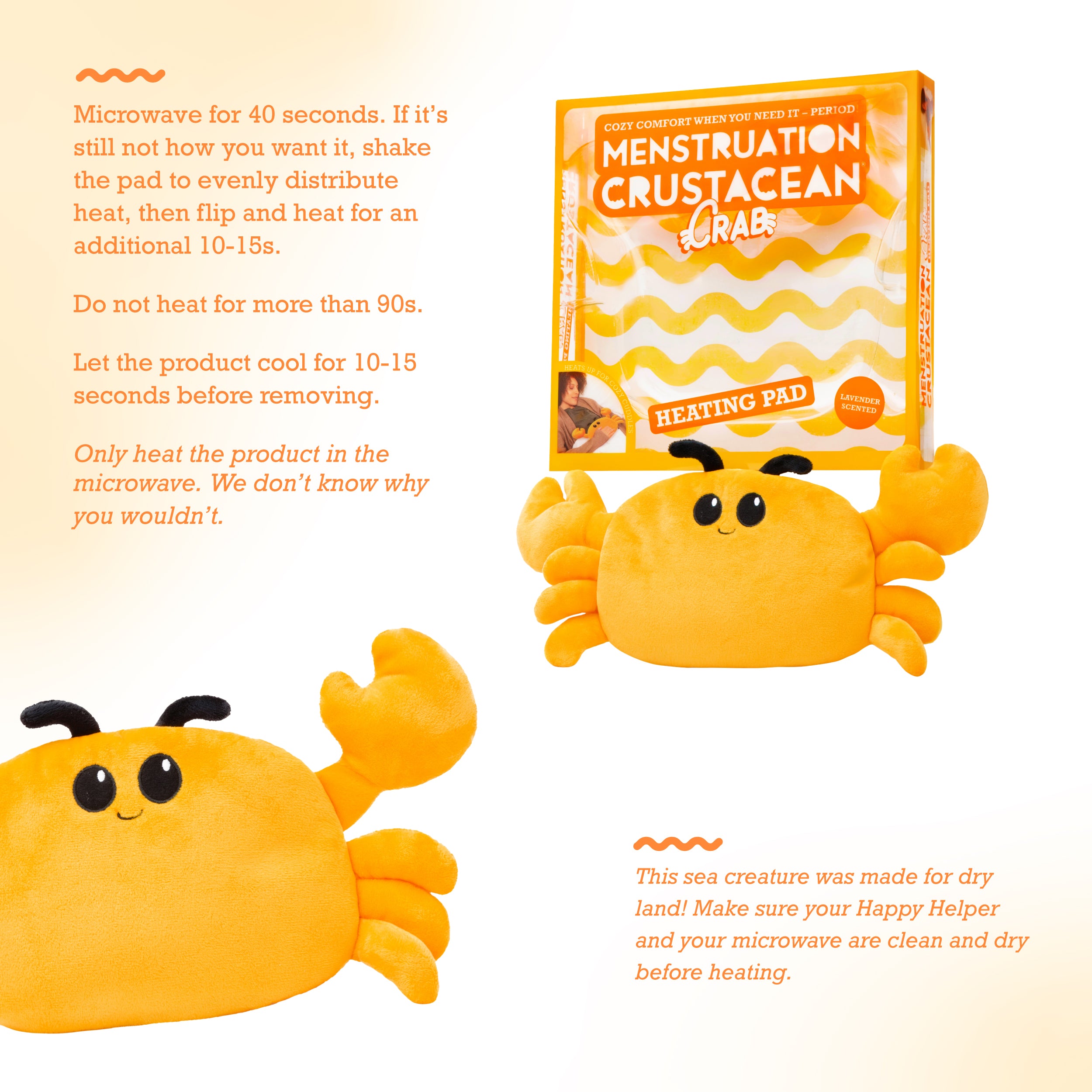 Menstruation Crustacean Crab: Microwaveable Heating Pad for Period Cramps