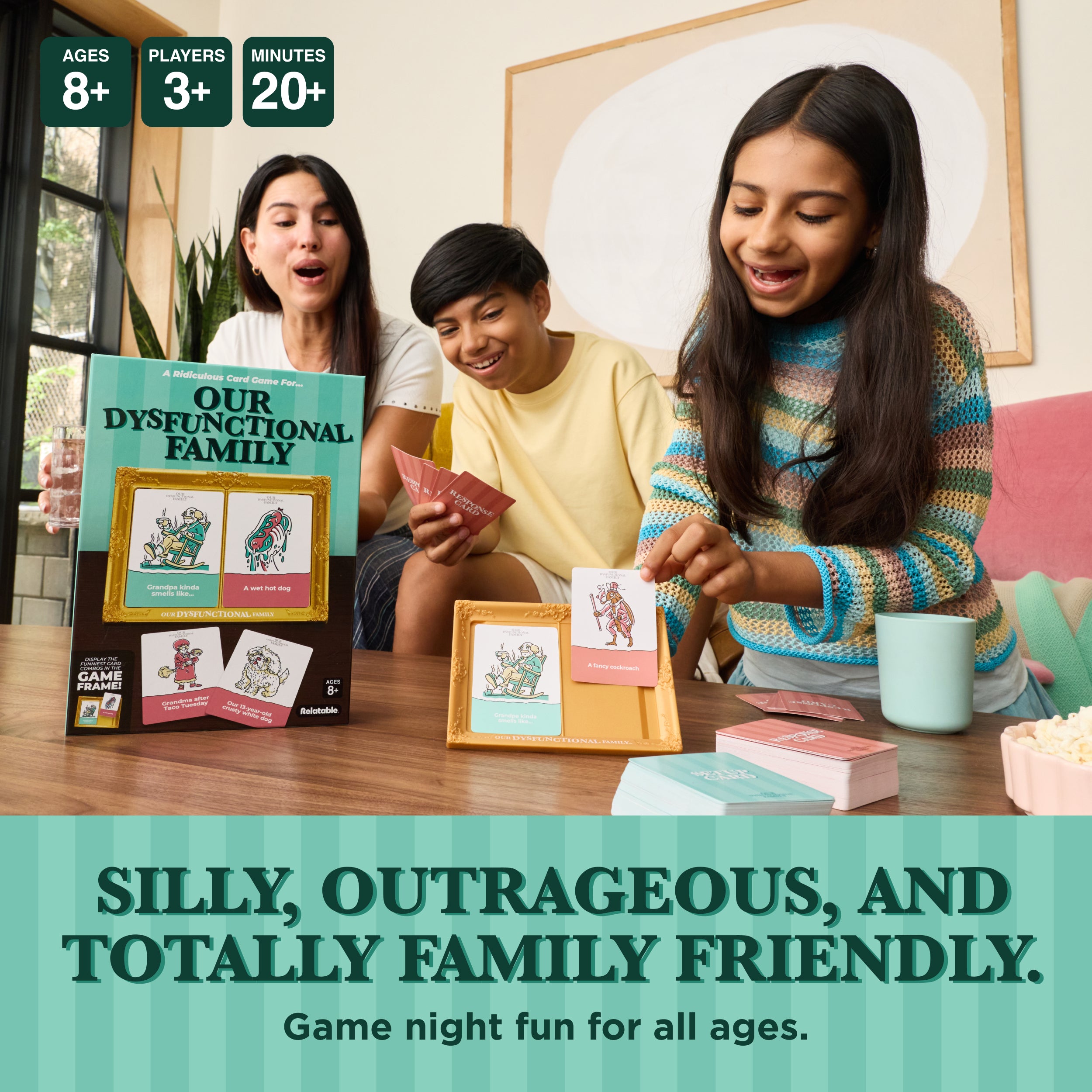 Our Dysfunctional Family by Relatable - The Funny Family Games Pick That Puts the Fun in Dysfunctional. A Family Game Night Staple for Ages 8+ - Includes 300 Cards and 1 Frame.