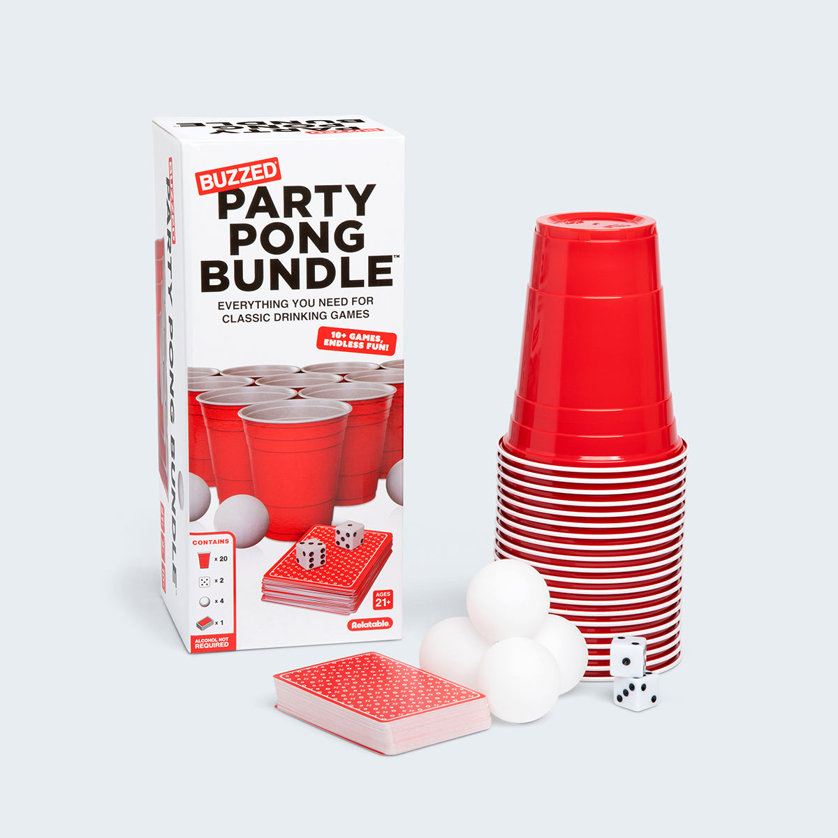 Buzzed Party Pong Bundle Drinking Kit – For An Epic Game Night