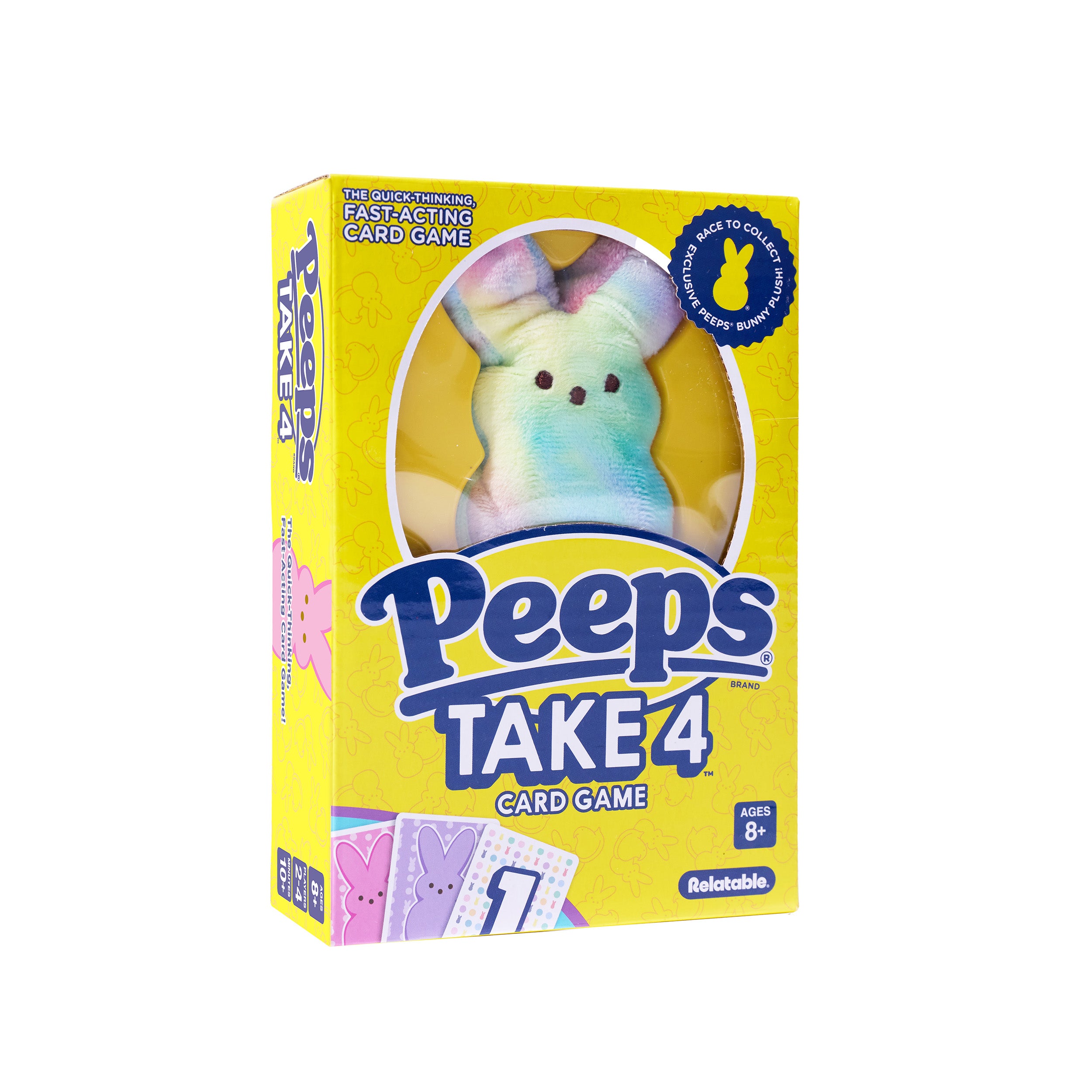 Peeps® Take 4 by Relatable – A fast, cute family card game featuring an exclusive Peeps® plushie