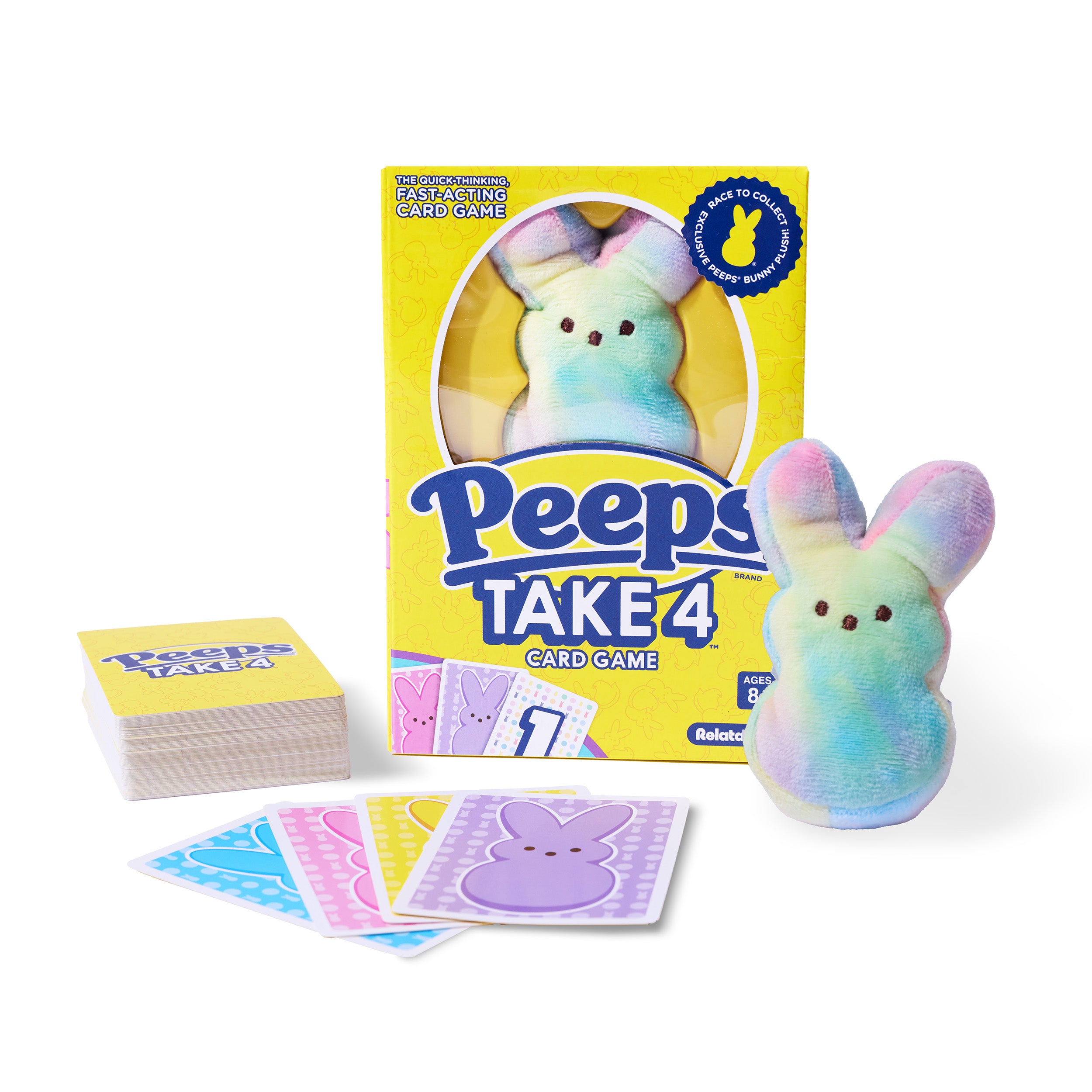 Peeps® Take 4 by Relatable – A fast, cute family card game featuring an exclusive Peeps® plushie