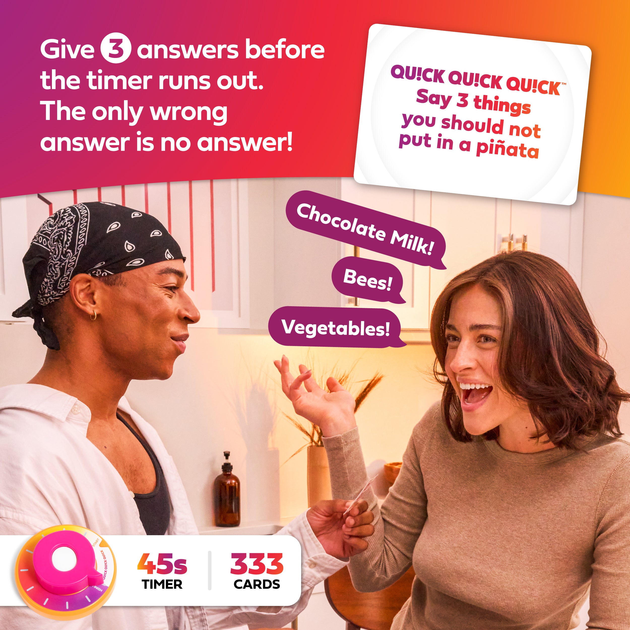 QU!CK QU!CK QU!CK, Unleash Your Inner Funny With The Ultimate Party Games For Friends And Family Game Night, The Fastest Way To Have Fun, Ages 8 To 108