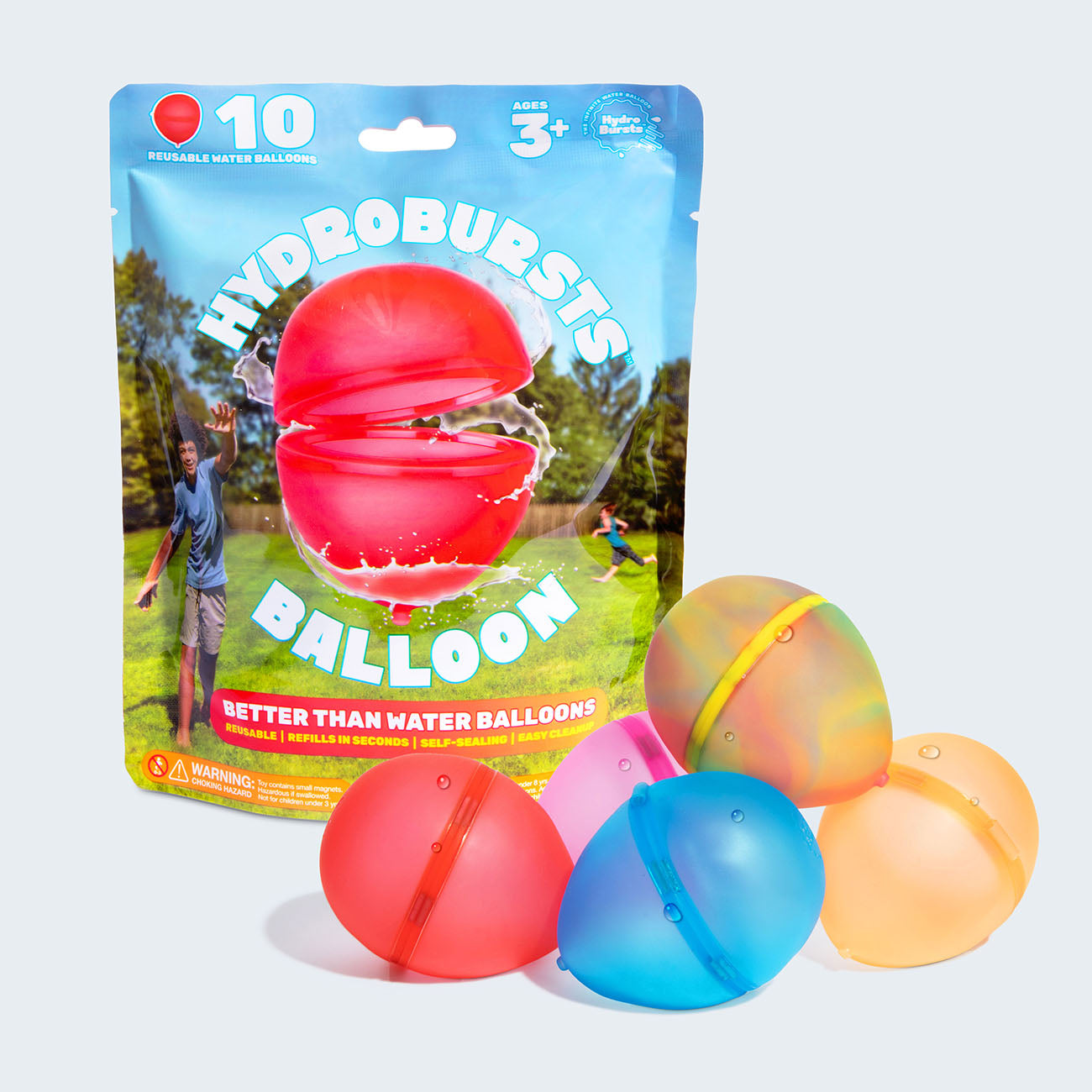 Hydroburst 10-pack Reusable Water Balloon, Includes 10 Refillable Balloon Shape