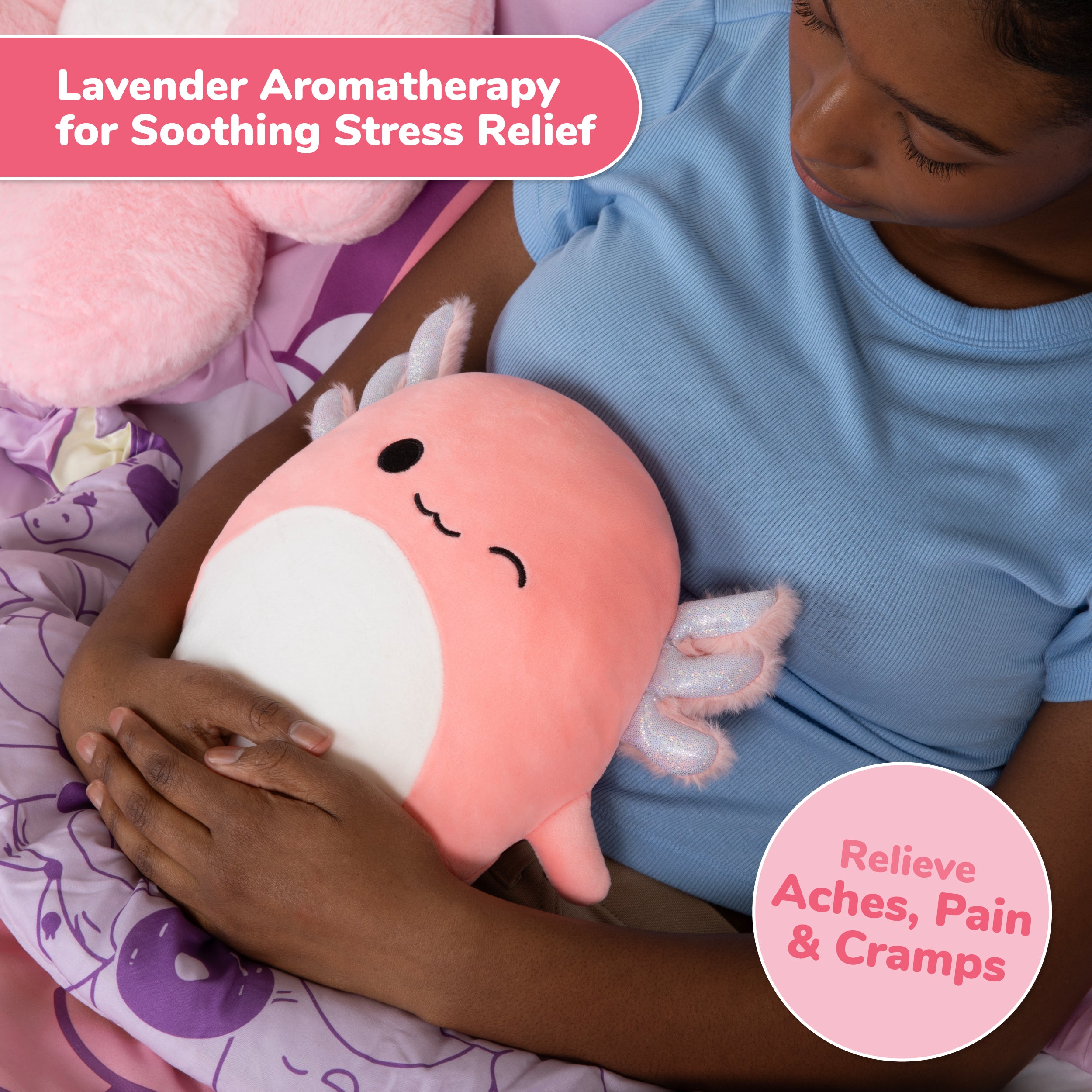 Squishmallows Archie the Axolotl Heating Pad