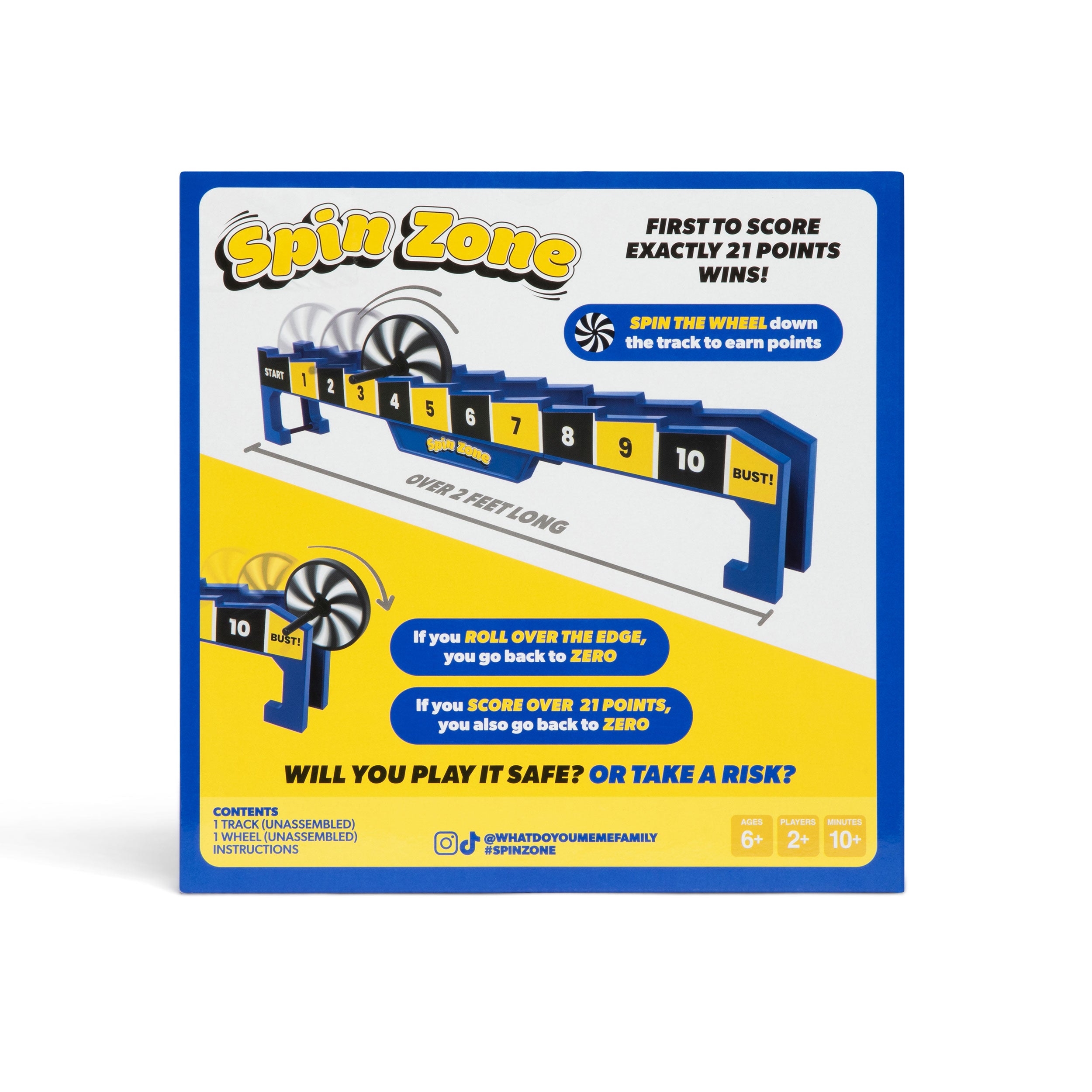 Spin Zone by Relatable - One of the Most Addictive Simple Games Around. Spin the Wheel Down the Track to Earn Exactly 21 Points. It's Carnival Games Energy for All Ages - Includes 1 Rack and Spinner.