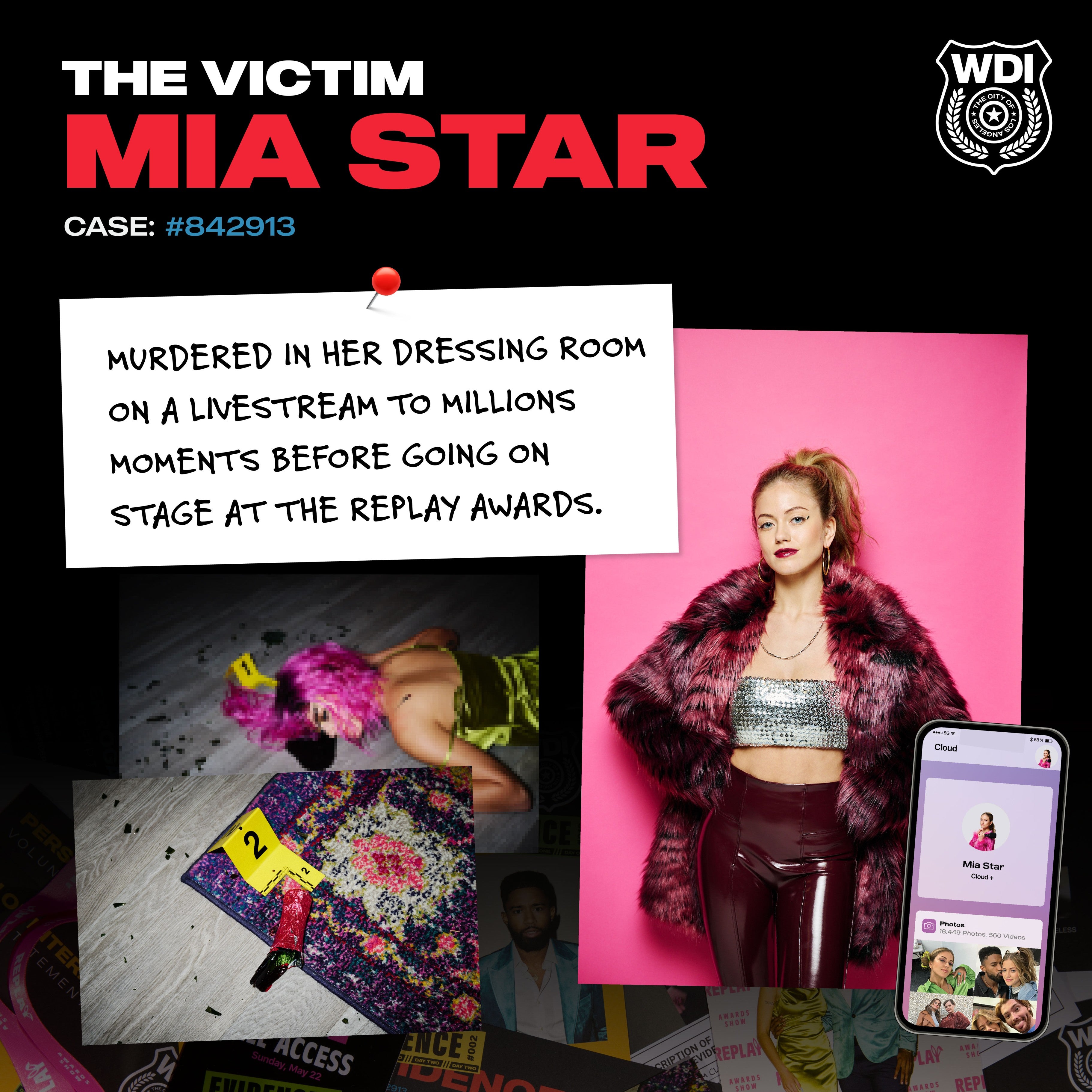 Who Killed Mia? A Digitally Immersive Modern Murder Mystery Game - Find Influencer Mia Star's Murderer