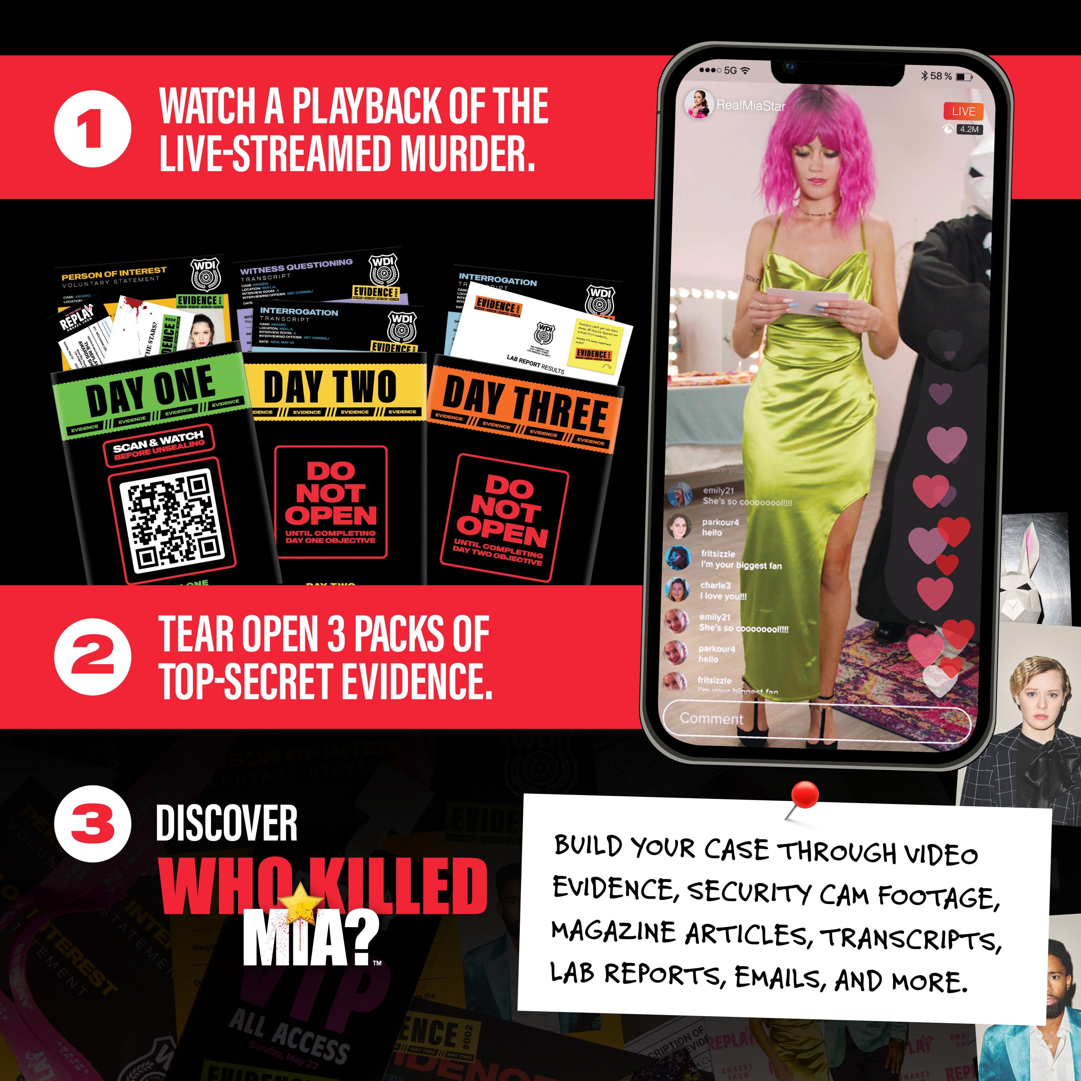 Who Killed Mia? A Digitally Immersive Modern Murder Mystery Game - Find Influencer Mia Star's Murderer