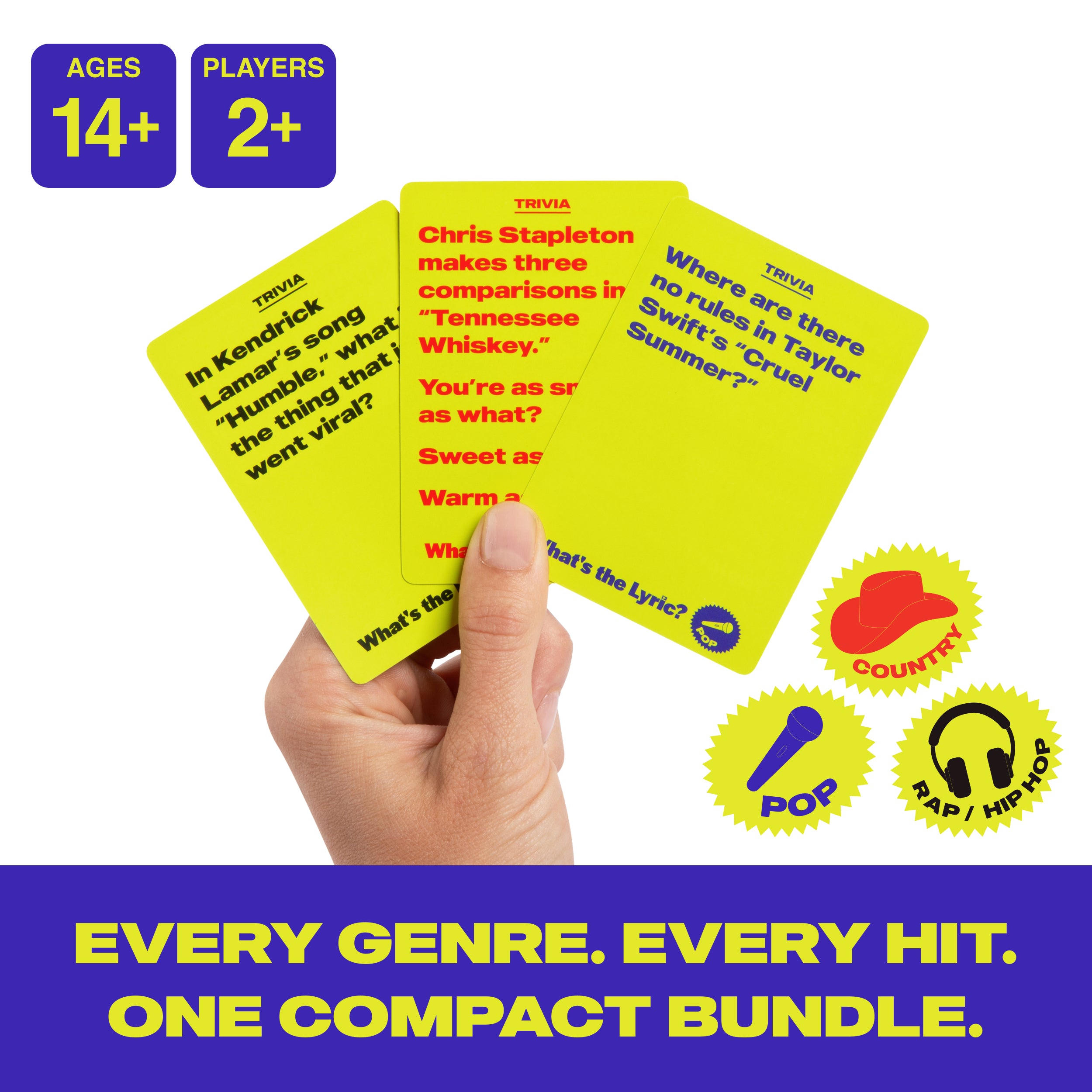 What's The Lyric Ultimate Bundle by Relatable - A Music Trivia Game and Finish the Lyric Game for Music Fans – Includes 300 Pop, Rap, and Country Music Trivia Cards for ages 14+.