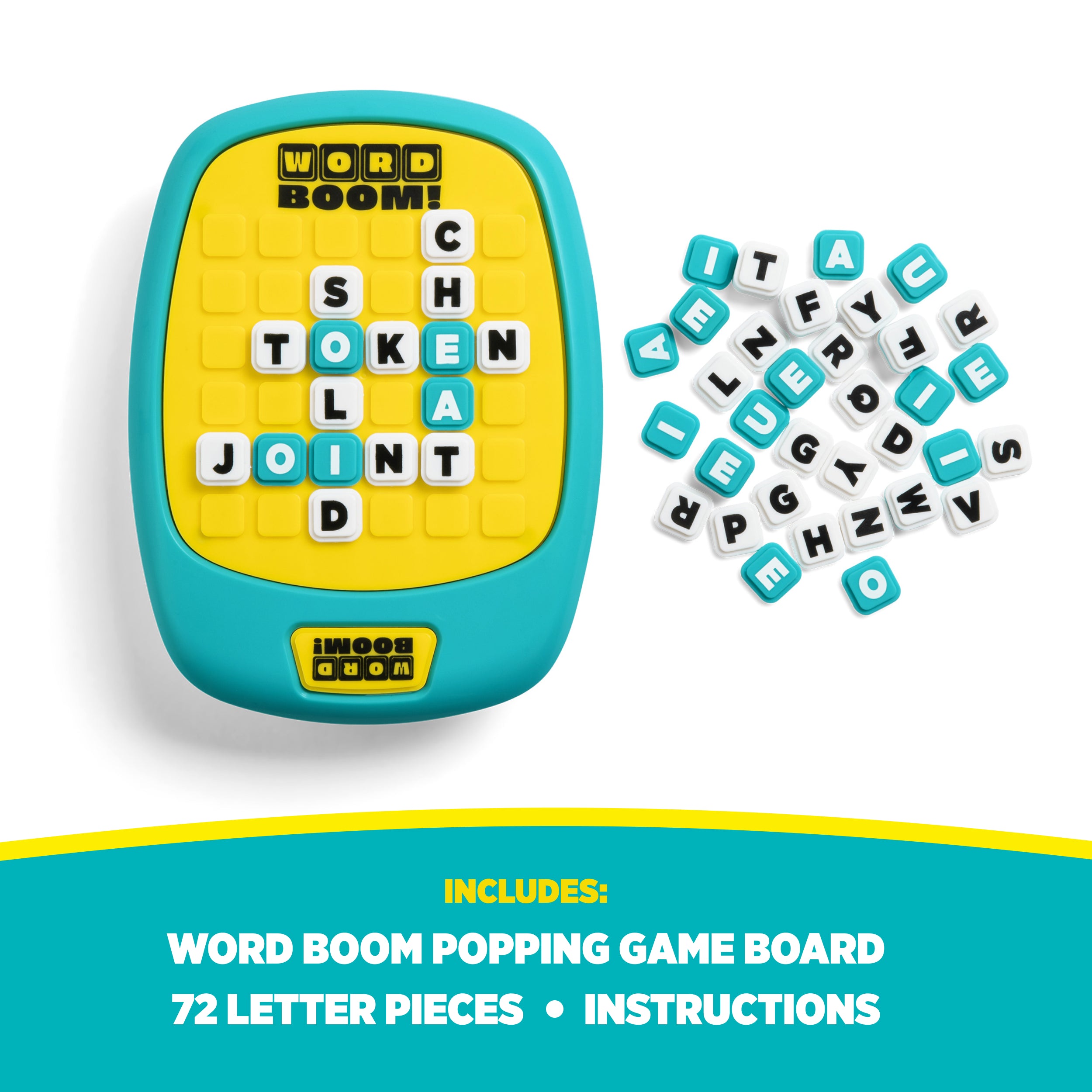 Word Boom by Relatable - Build Crosswords Before the Board Pops. A Fun Pick For A Fast Paced Word Game, Family Games and Couples Games – Includes 1 Pop-Up Board and 75 Tiles