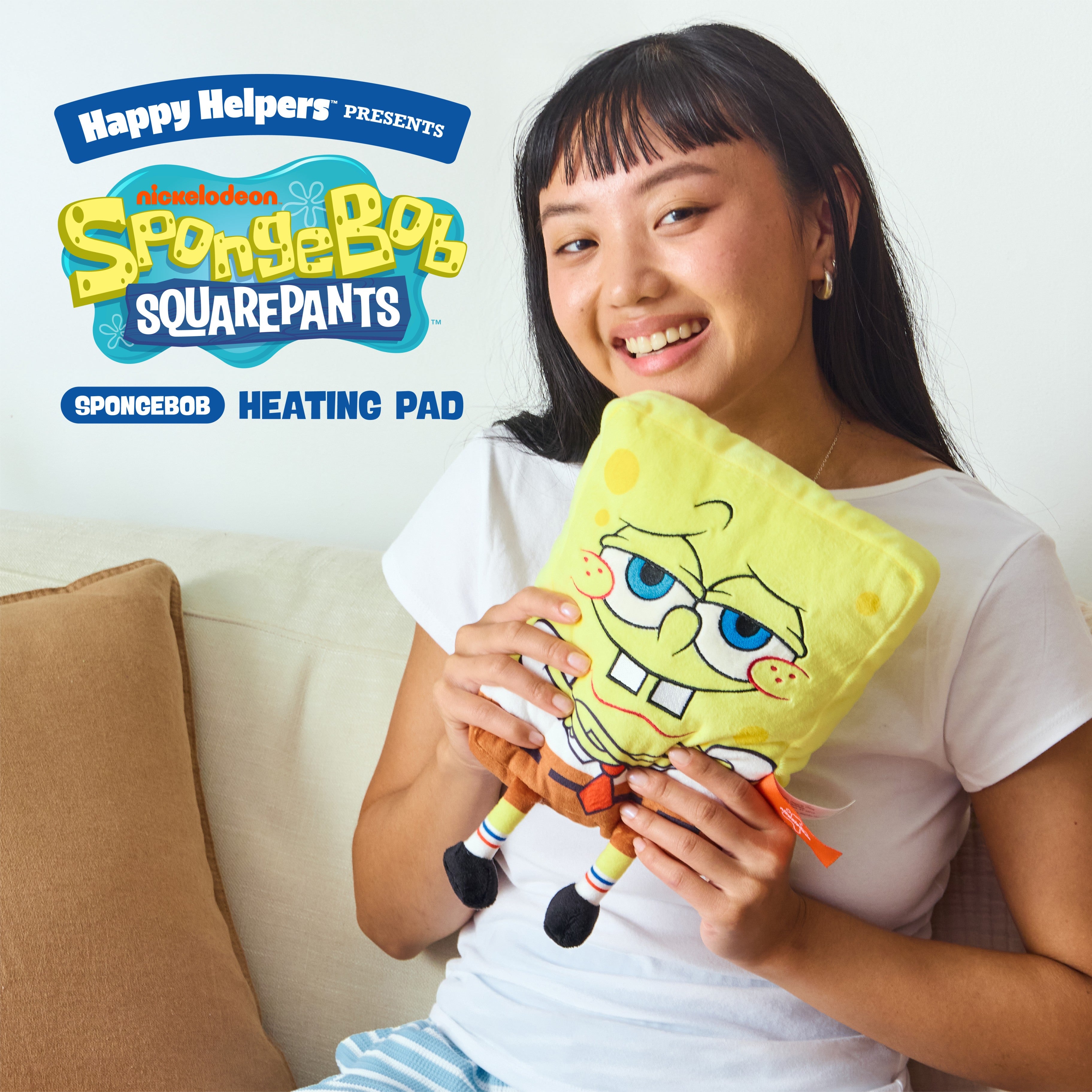 Happy Helpers SpongeBob By Relatable, The Cozy Comfort That's Anything But Boring, Get Relief With This Plush Heating Pad For Period Cramps