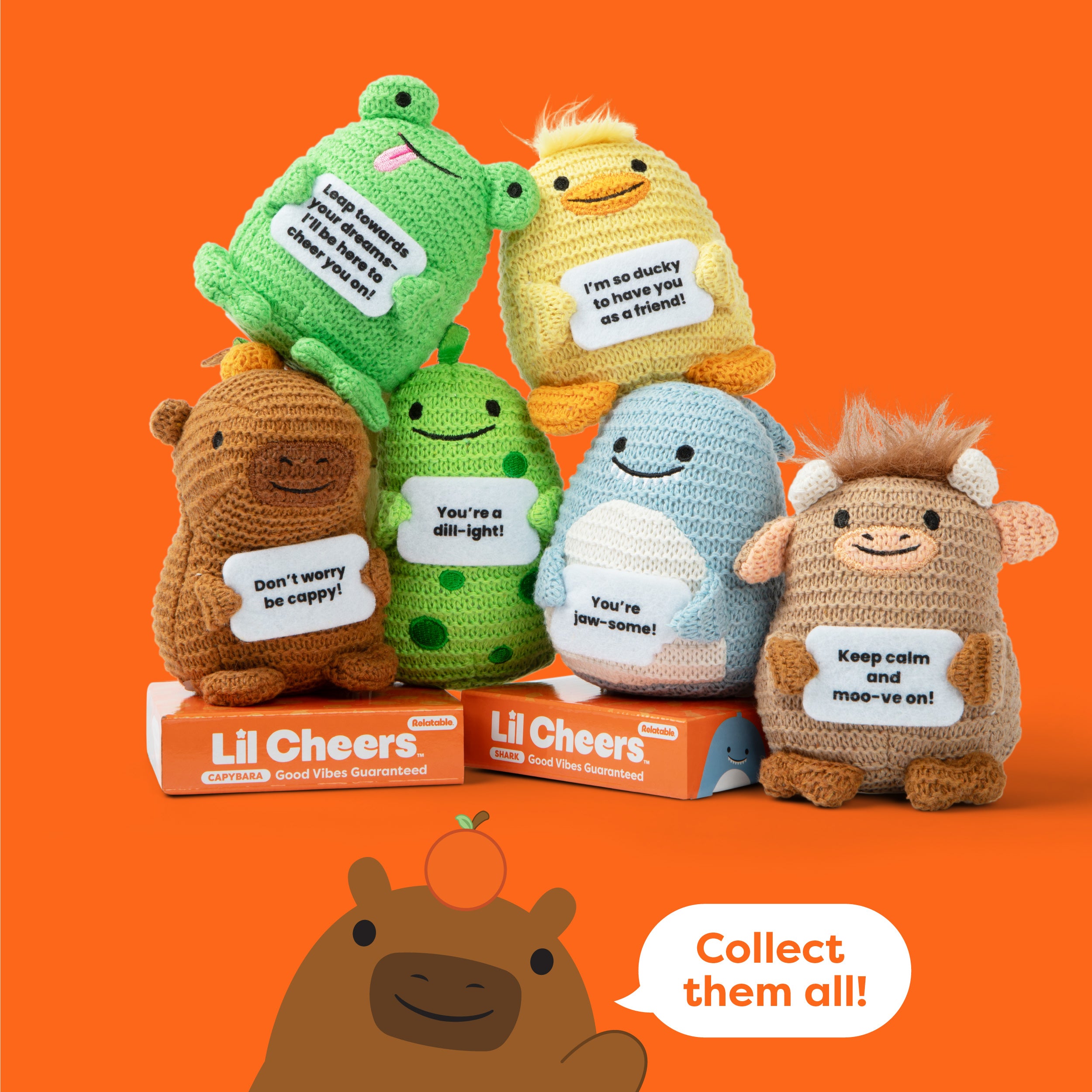 Lil Cheers Capybara by Relatable – Chill Crochet Plush for Daily Positivity