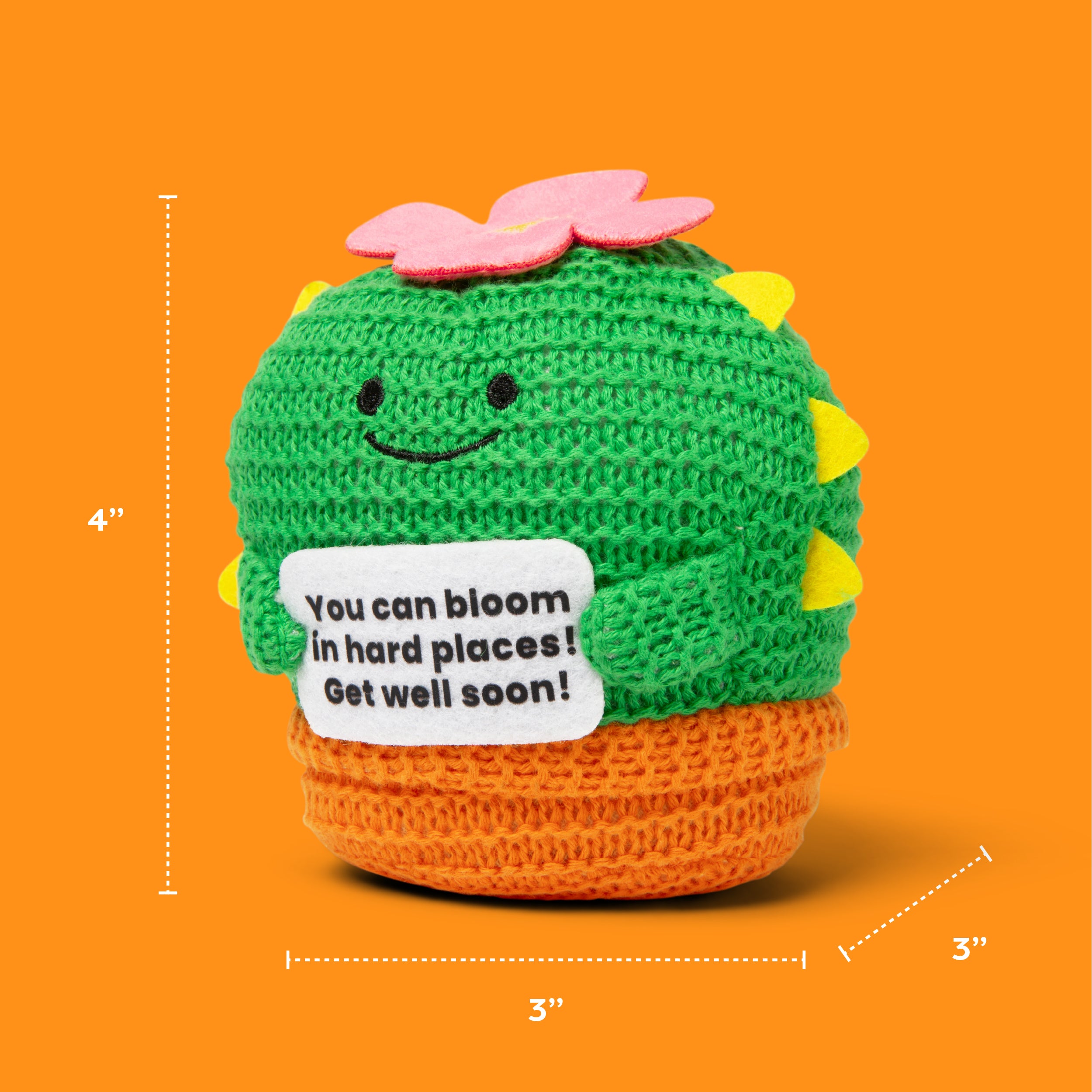 Lil Cheers Get Well Soon Cactus by Relatable – Crochet Plush with Motivational Sign, Great Get Well Soon Gifts, Feel Better Gift, Comfort Gifts & Desk Buddy