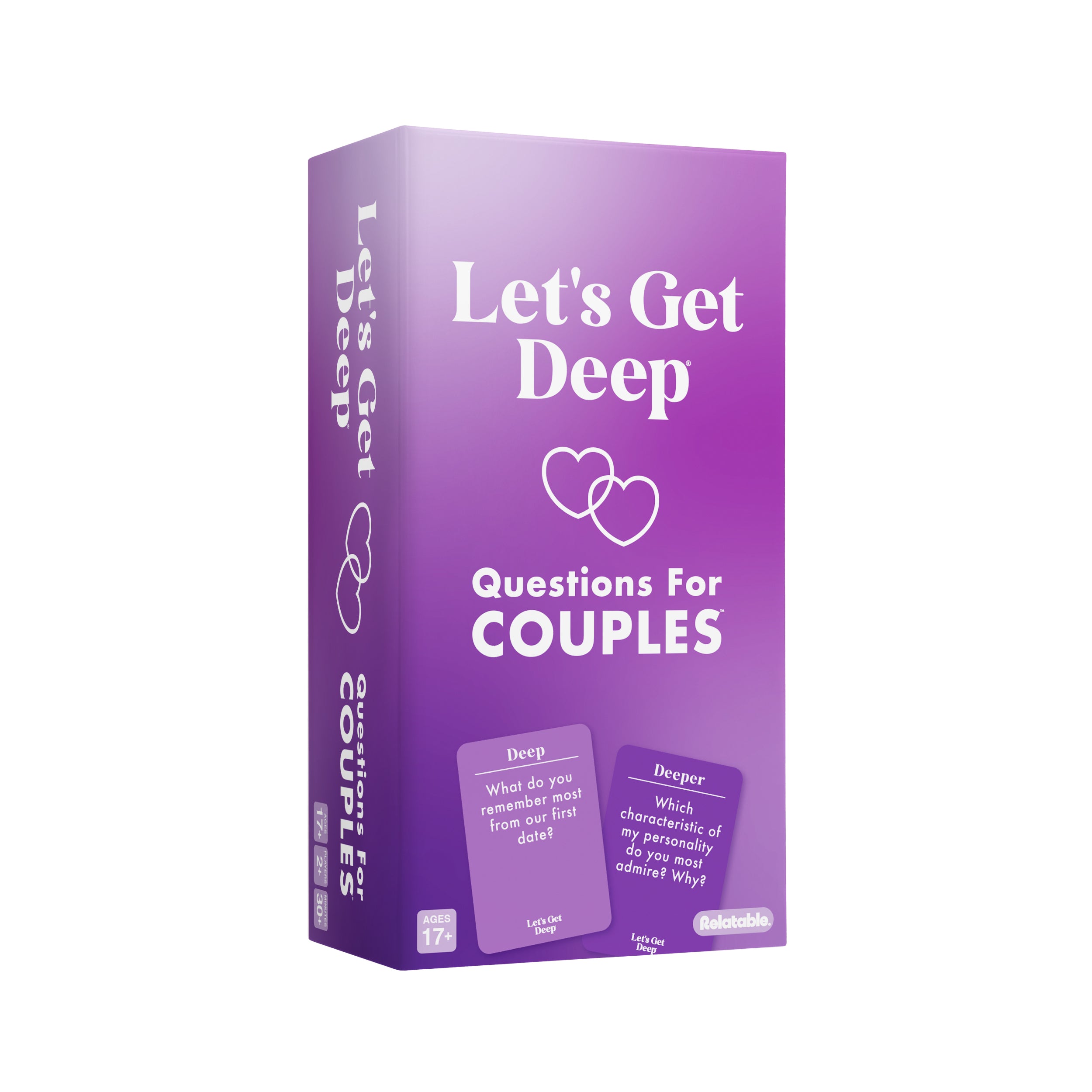 Let's Get Deep - Questions for Couples Intimate Date Night Card Game