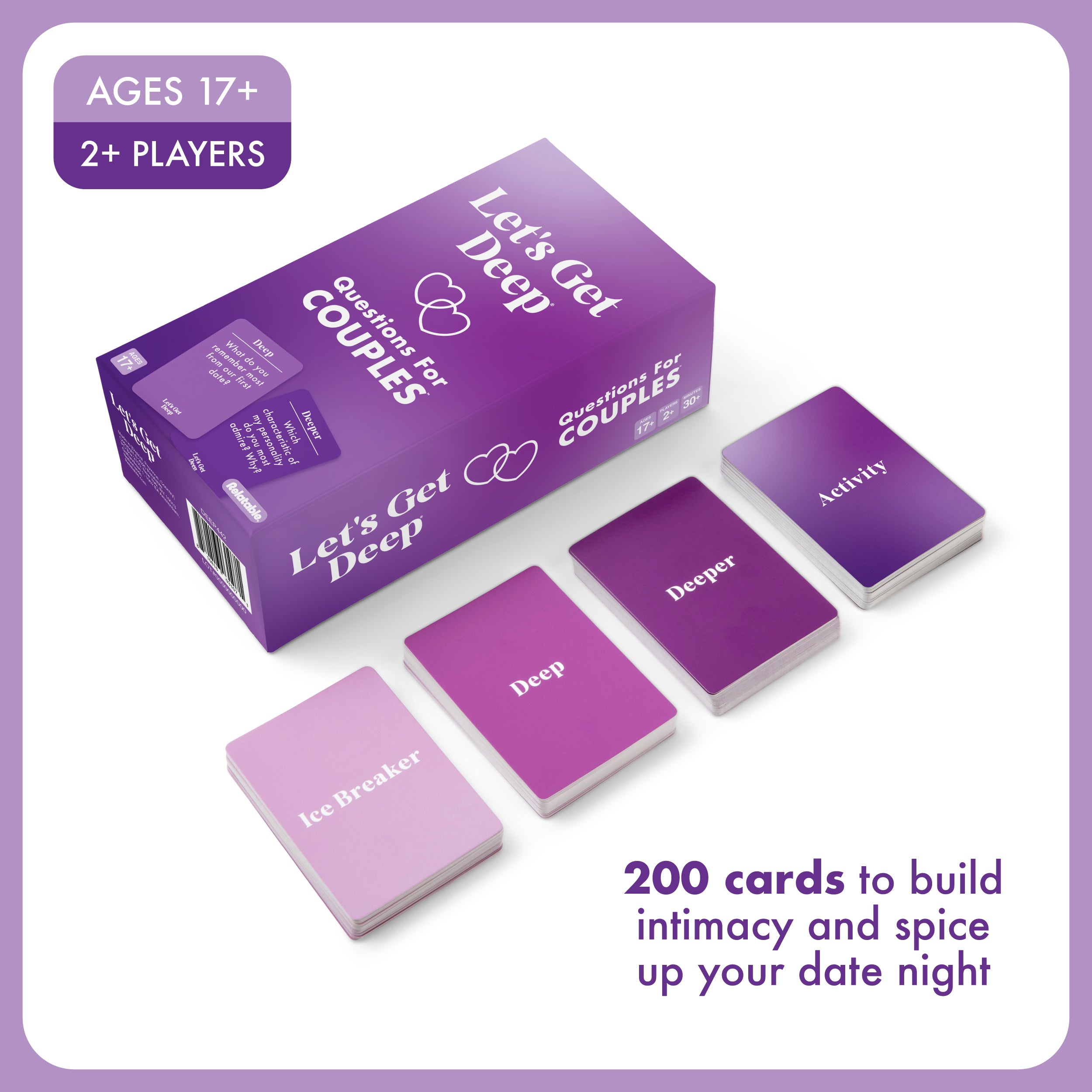 Let's Get Deep - Questions for Couples Intimate Date Night Card Game