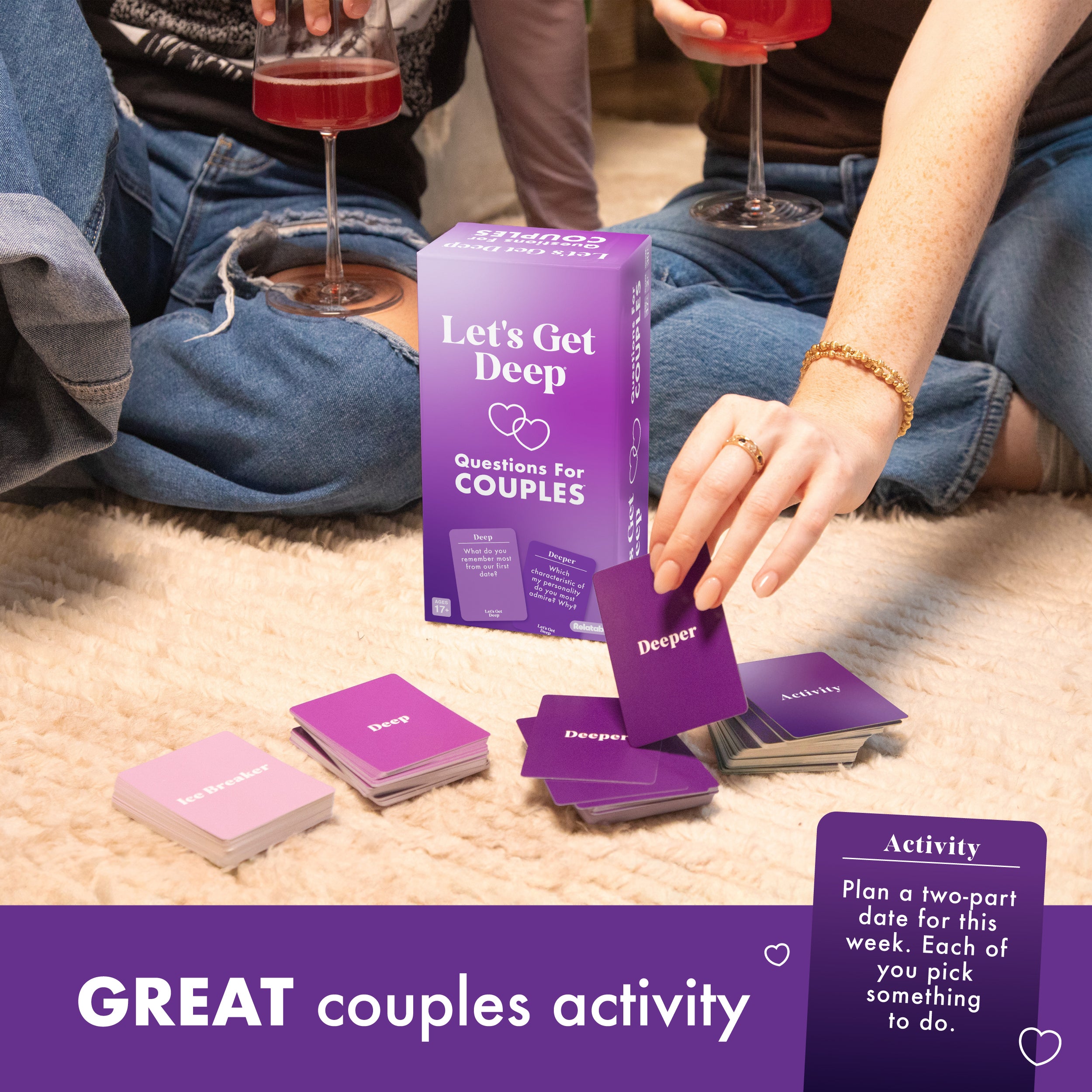 Let's Get Deep - Questions for Couples Intimate Date Night Card Game