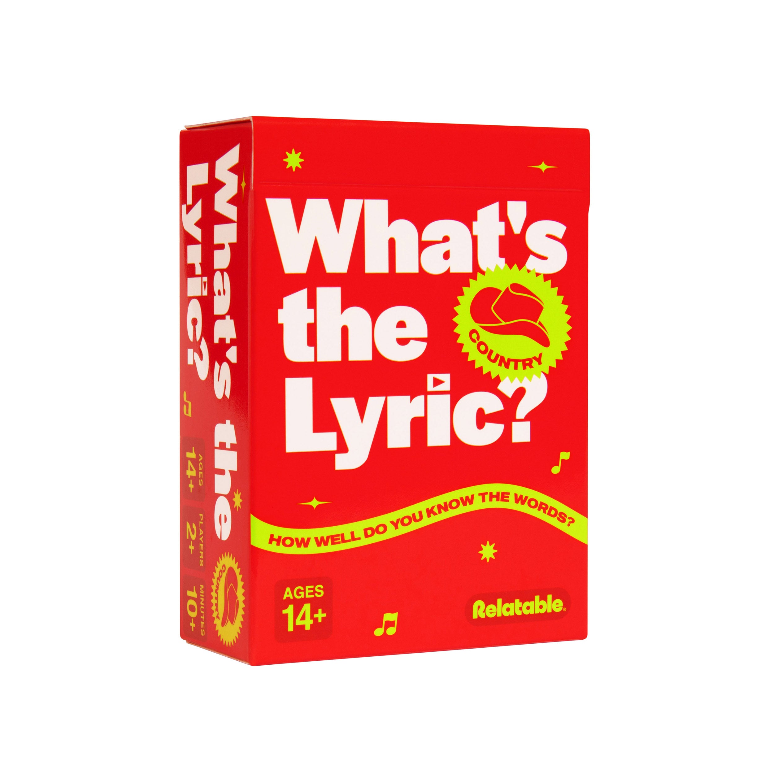 What's The Lyric Country by Relatable - A Country Music Trivia Game and Finish the Lyric Card Game Featuring Classic Country Songs – Includes 100 Cards.