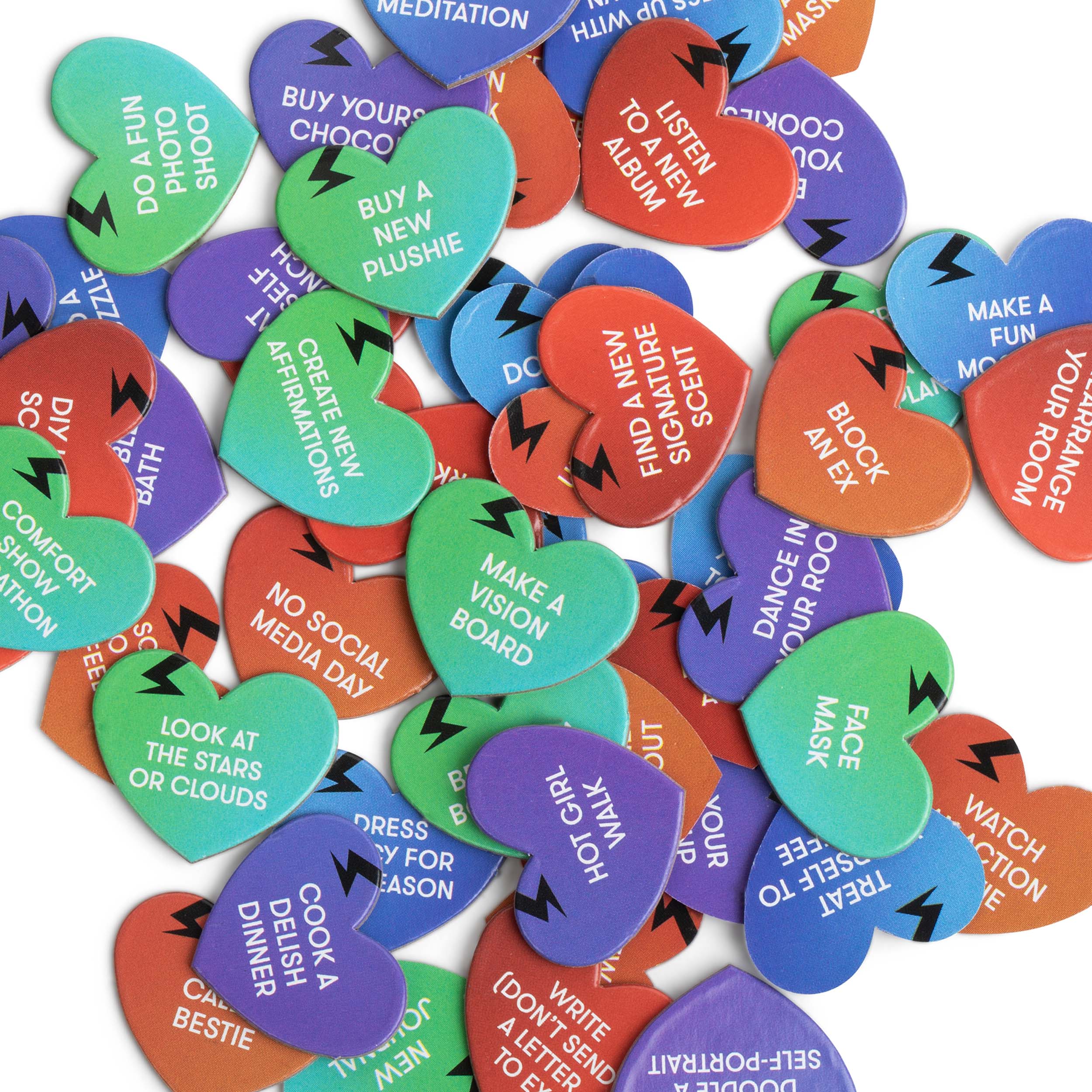 Aggressively Single - The Bold Self-Care Gift for Women, Galentine’s Day, Breakups & Beyond – Includes 50 Self-Love Tokens & Heart Dispenser