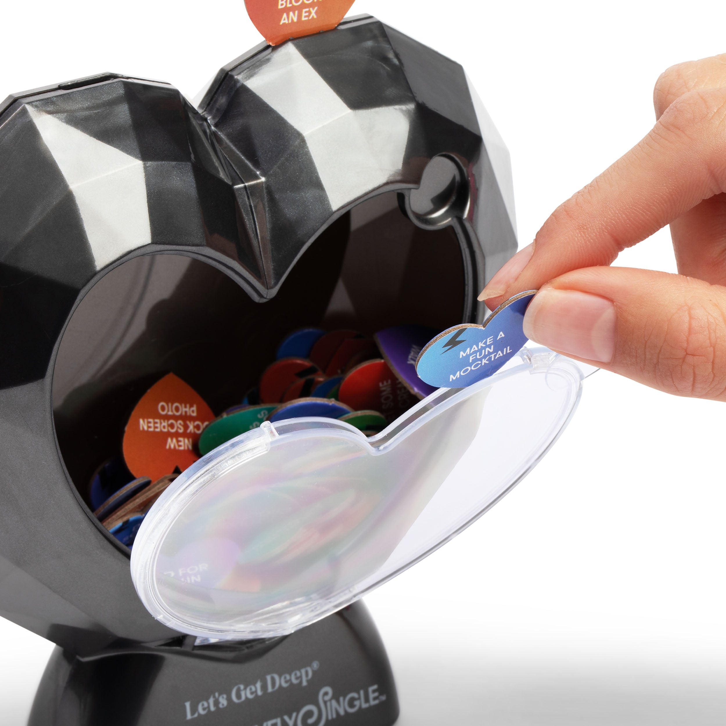 Aggressively Single - The Bold Self-Care Gift for Women, Galentine’s Day, Breakups & Beyond – Includes 50 Self-Love Tokens & Heart Dispenser