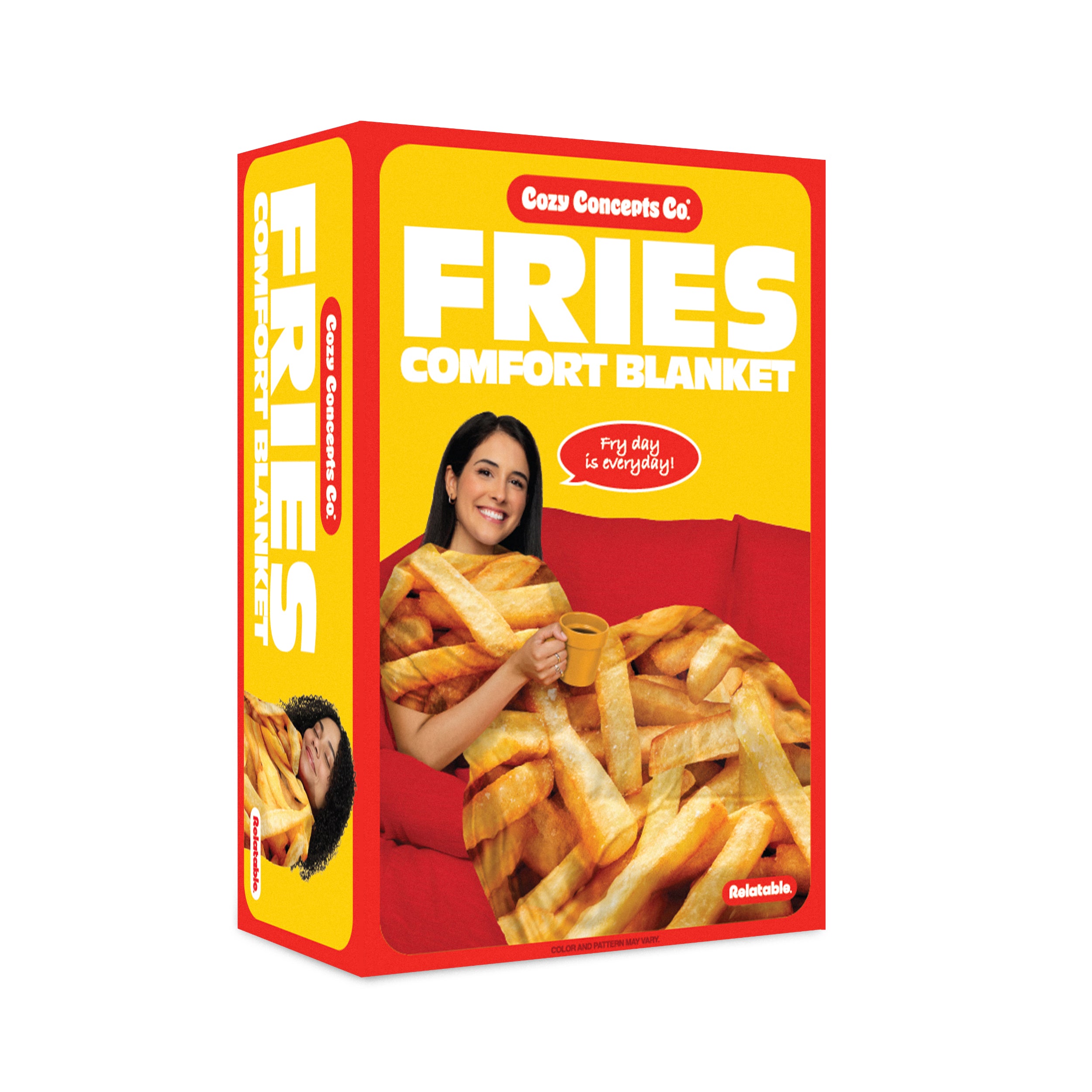 Cozy Concepts Co. French Fries Comfort Blanket by Relatable - Cozy Throw Blanket for Room Decor