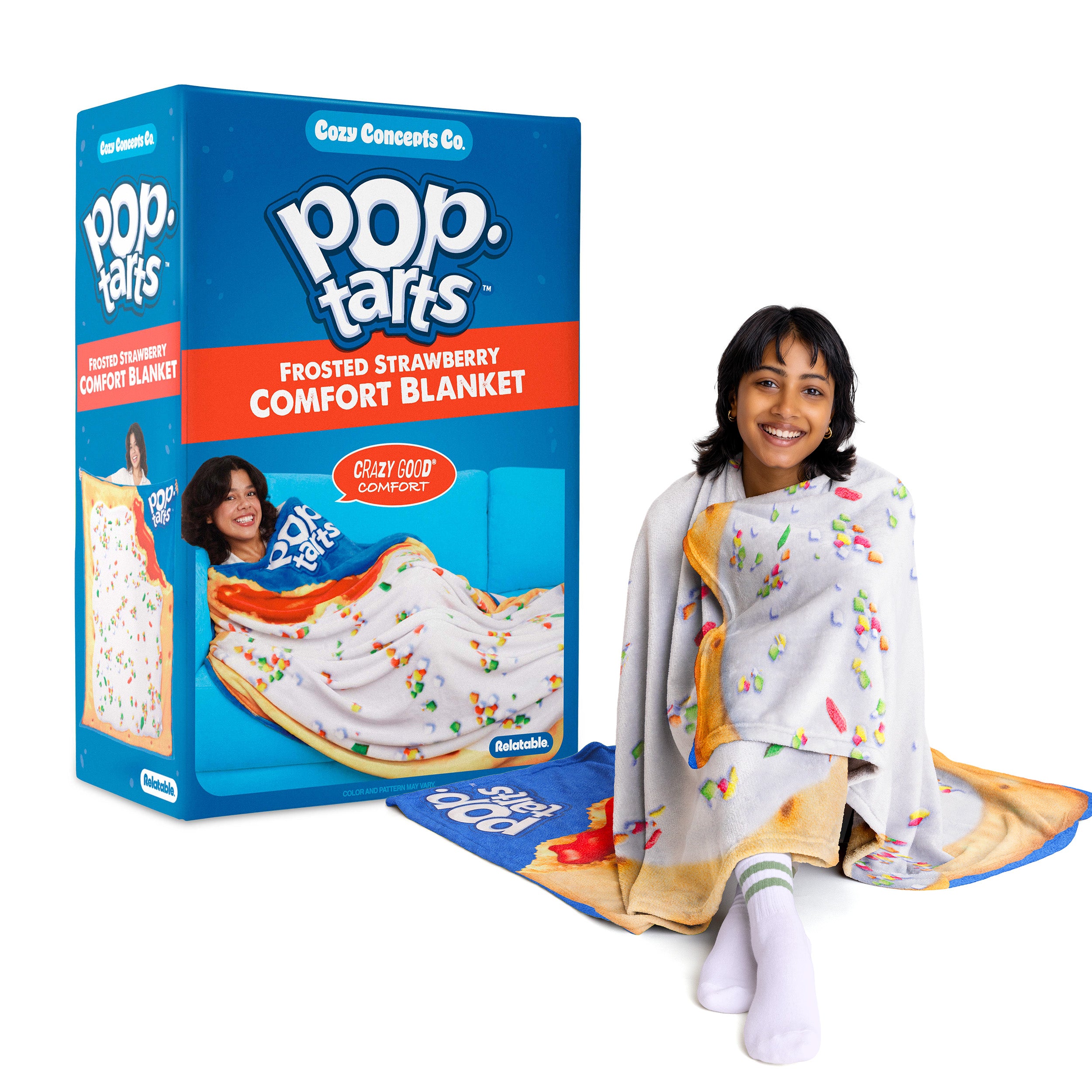 Pop-Tarts™ Cozy Concepts Co. Throw Blanket by Relatable – Frosted Strawberry Plush Blanket for Cozy Vibes