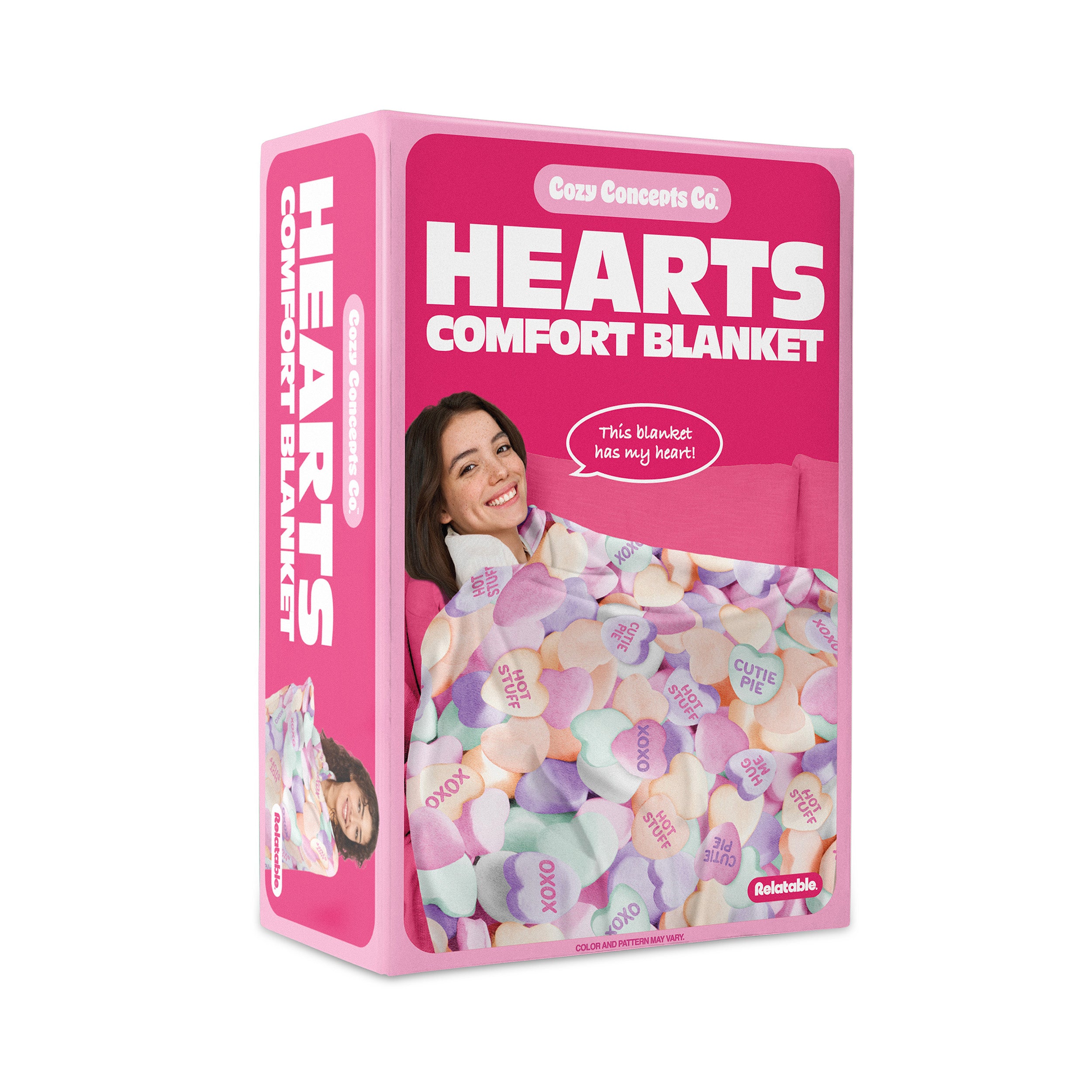 Cozy Concepts Co. Hearts Comfort Blanket by Relatable, Super Soft Plush Throw