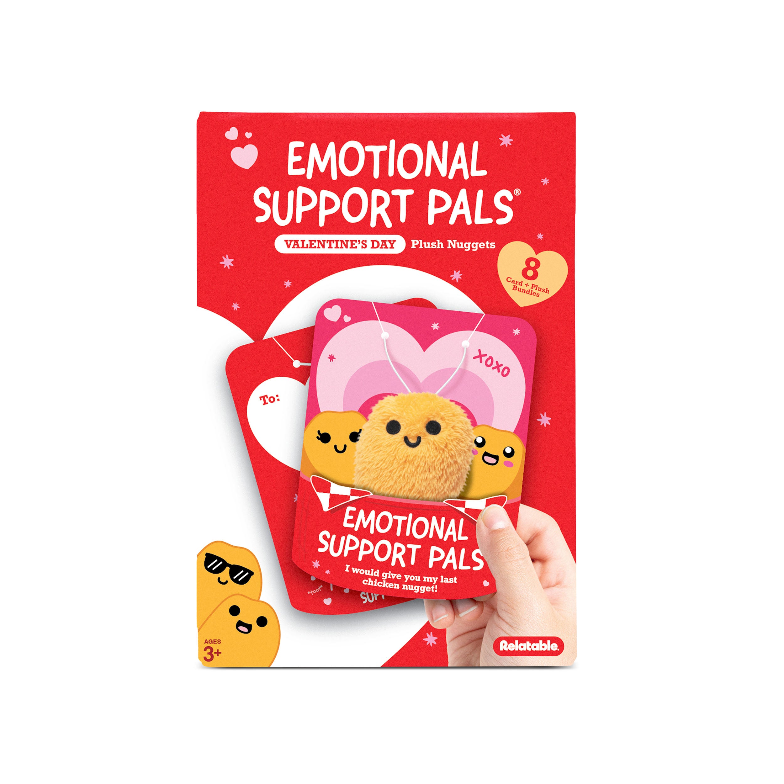 Emotional Support Nuggies Valentine's Day Cards 8 pack