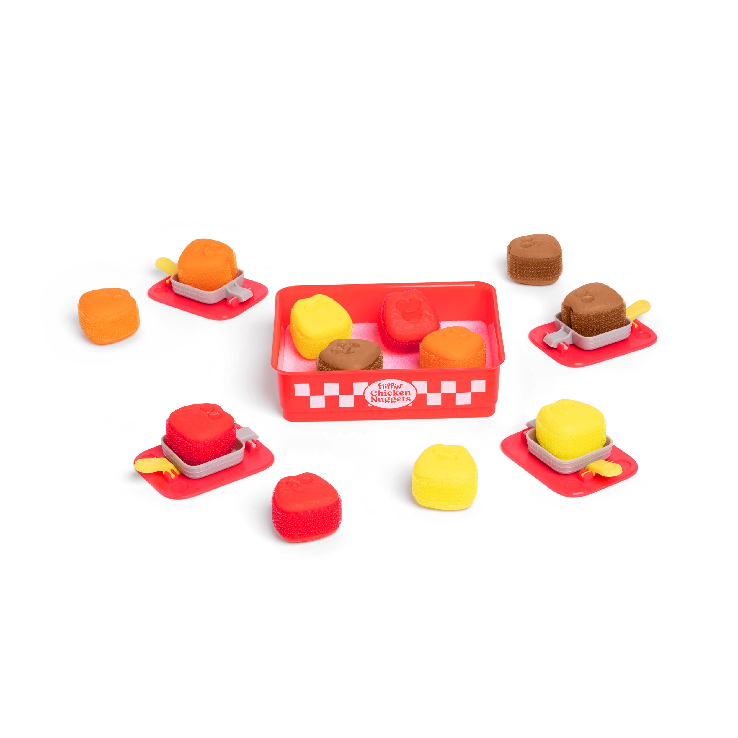 Flippin' Chicken Nuggets by Relatable - Ready, Set, Flip! Land All Your Nuggest To Win. A Fun Pick for Family Games for Kids and Adults, and Birthday Gifts – Includes 4 Launchers and 12 Nuggets