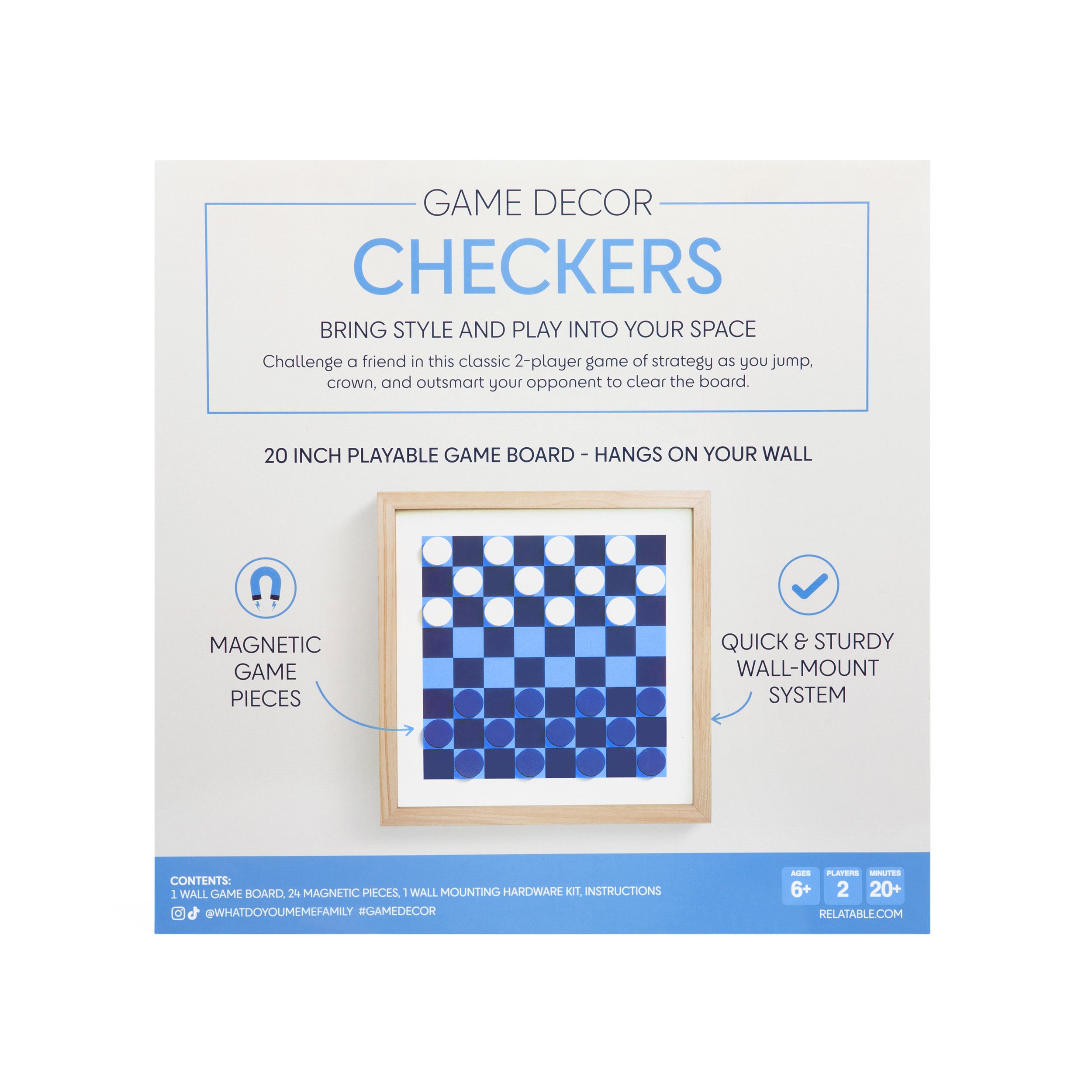Game Decor Classics Checkers by Relatable