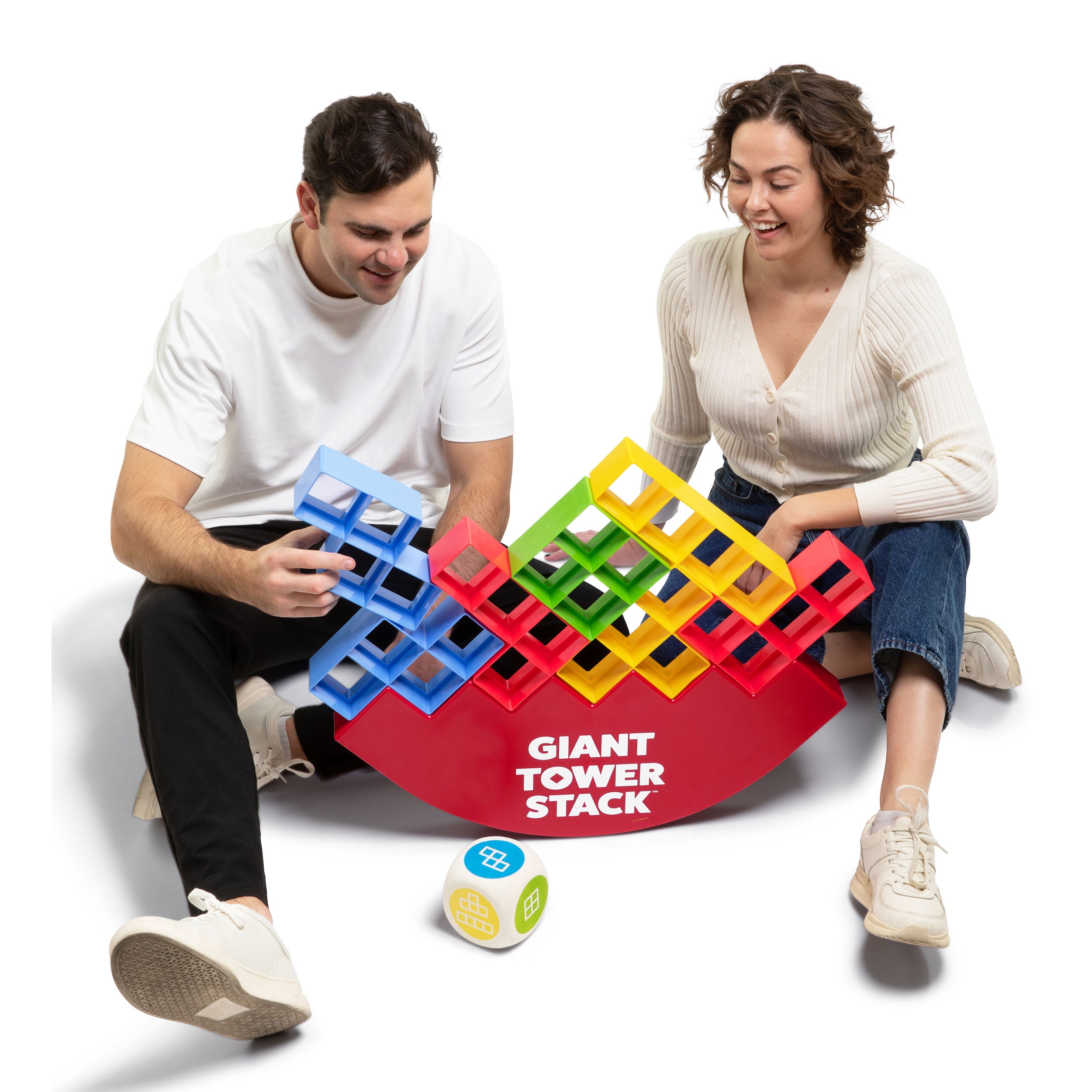 Giant Tower Stack by Relatable – Jumbo Outdoor Block Game with Balance Base, Perfect for Family Yard Games, Camping, and Party Fun