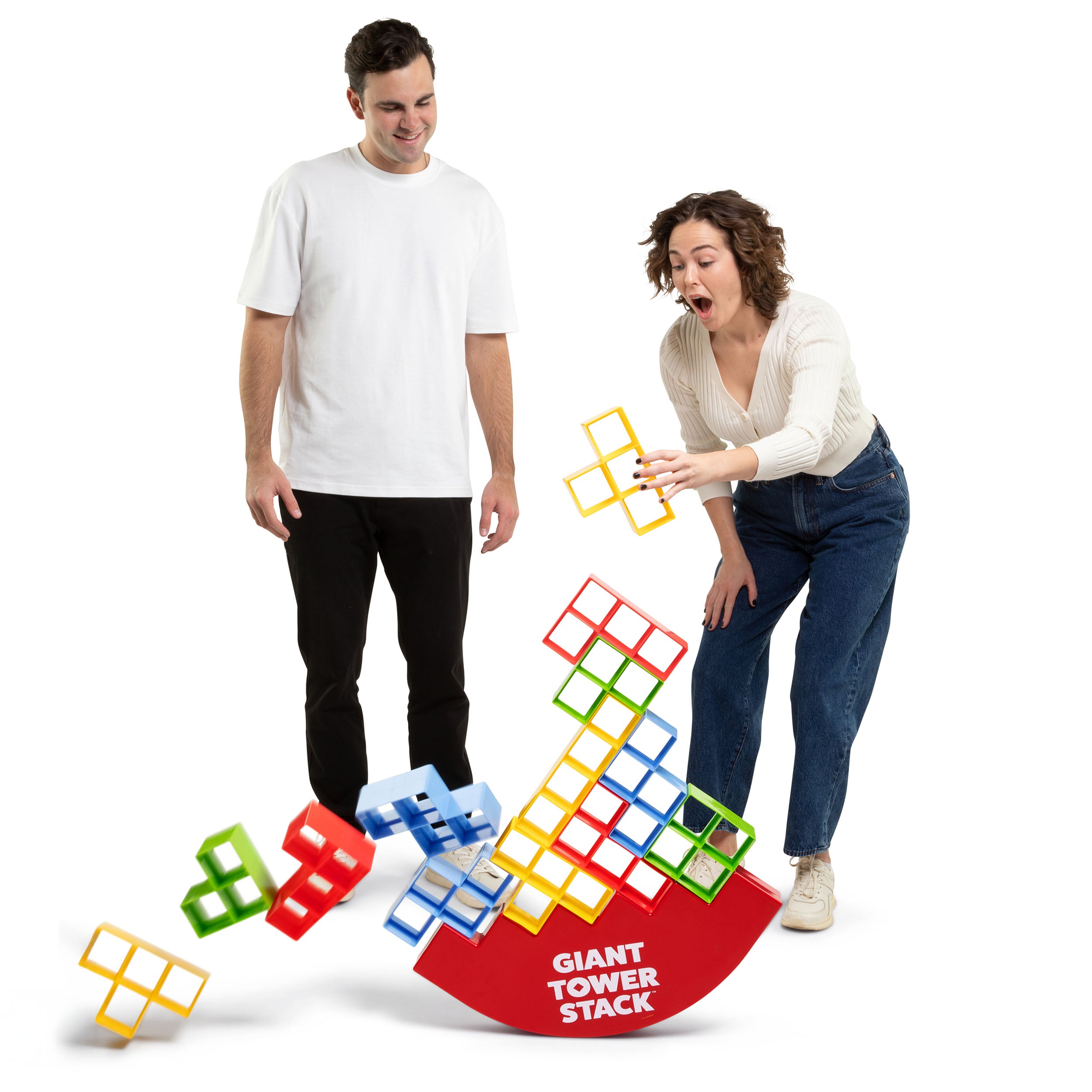 Giant Tower Stack by Relatable – Jumbo Outdoor Block Game with Balance Base, Perfect for Family Yard Games, Camping, and Party Fun