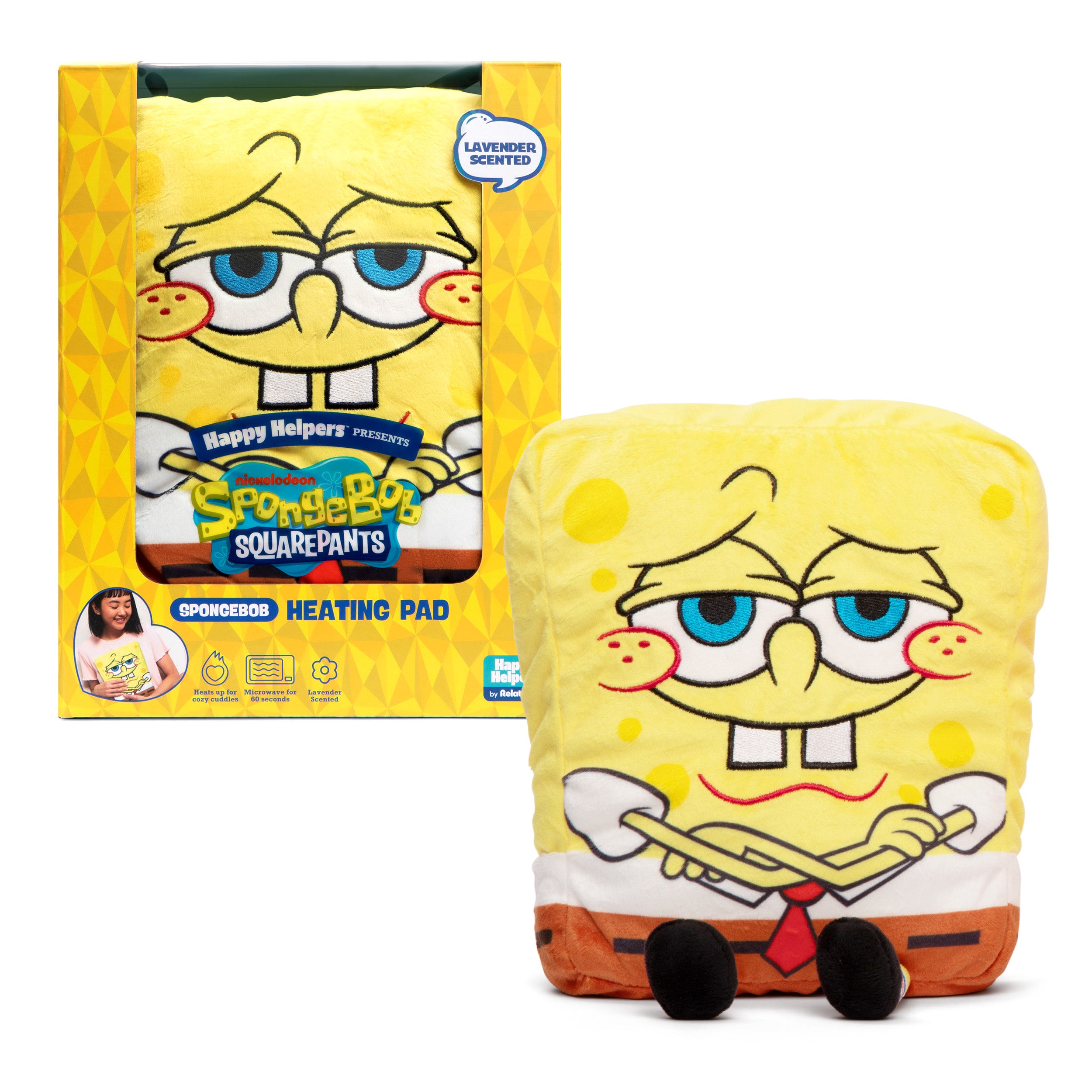 Happy Helpers SpongeBob By Relatable, The Cozy Comfort That's Anything But Boring, Get Relief With This Plush Heating Pad For Period Cramps