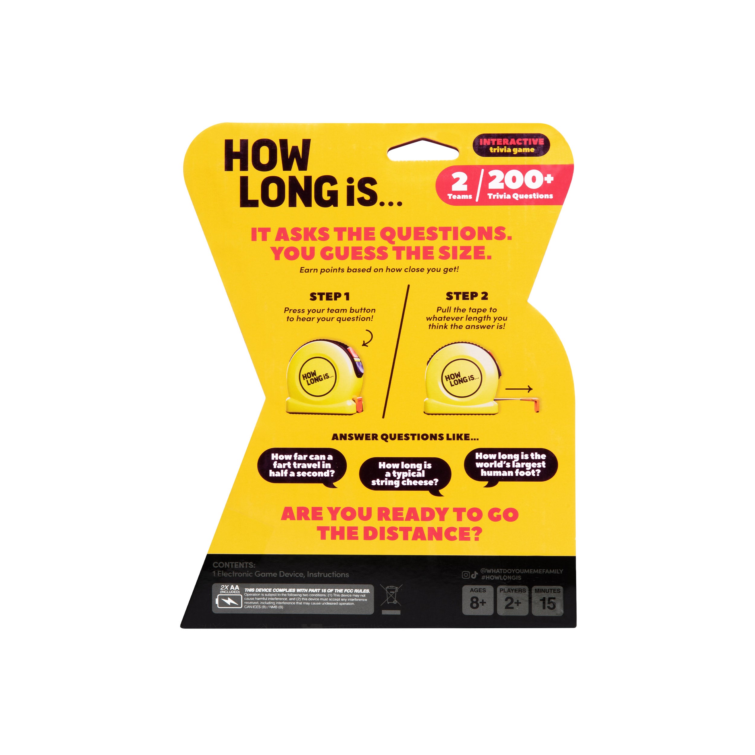 How Long Is by Relatable - An Interactive Trivia Game Where You Guess the Measurement. A Family Trivia Game and Guessing Game for Game Night – Includes 1 Device With 200 Questions. Batteries Included