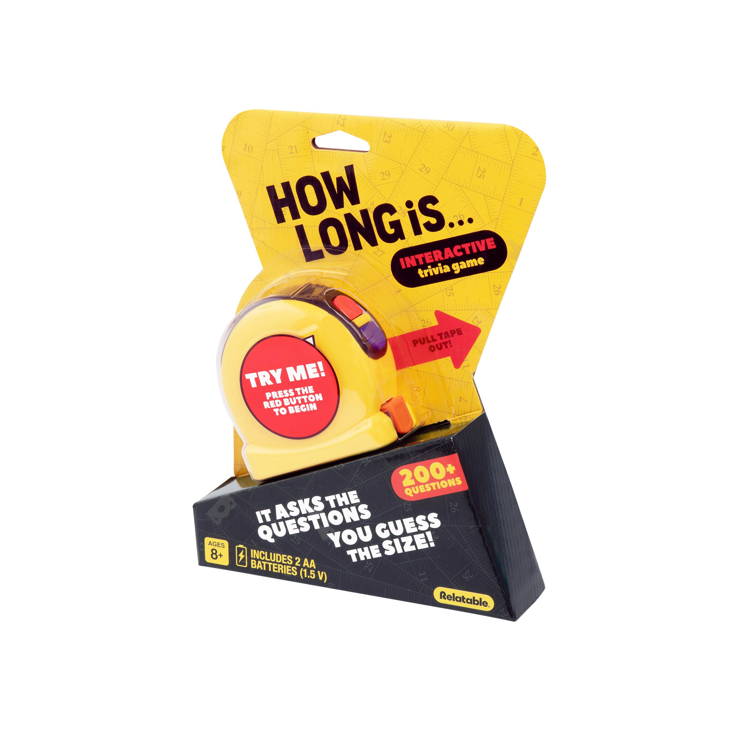How Long Is by Relatable - An Interactive Trivia Game Where You Guess the Measurement. A Family Trivia Game and Guessing Game for Game Night – Includes 1 Device With 200 Questions. Batteries Included