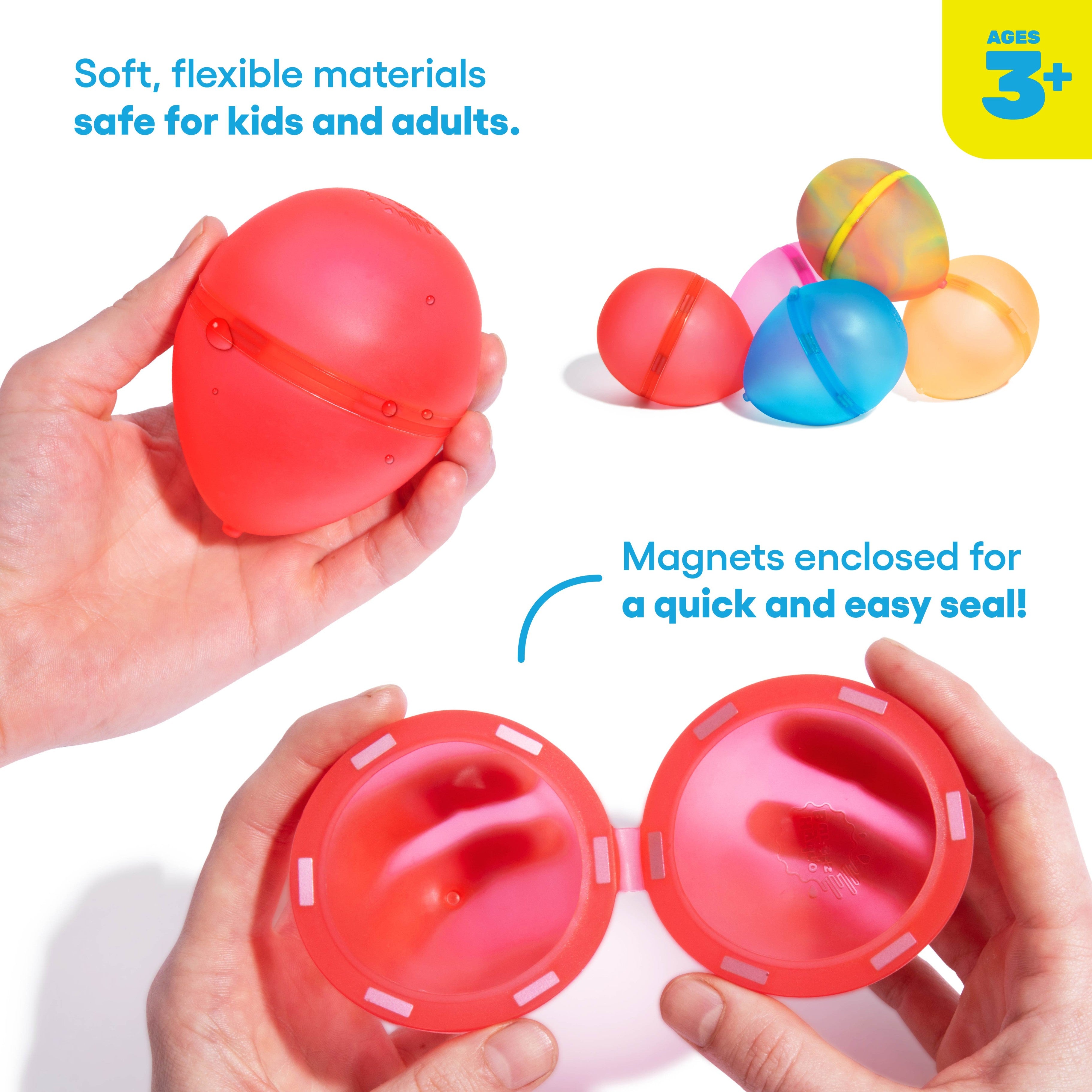 Hydroburst 6-pack Reusable Water Balloons by Relatable, Includes 6 Refillable Balloon Shape