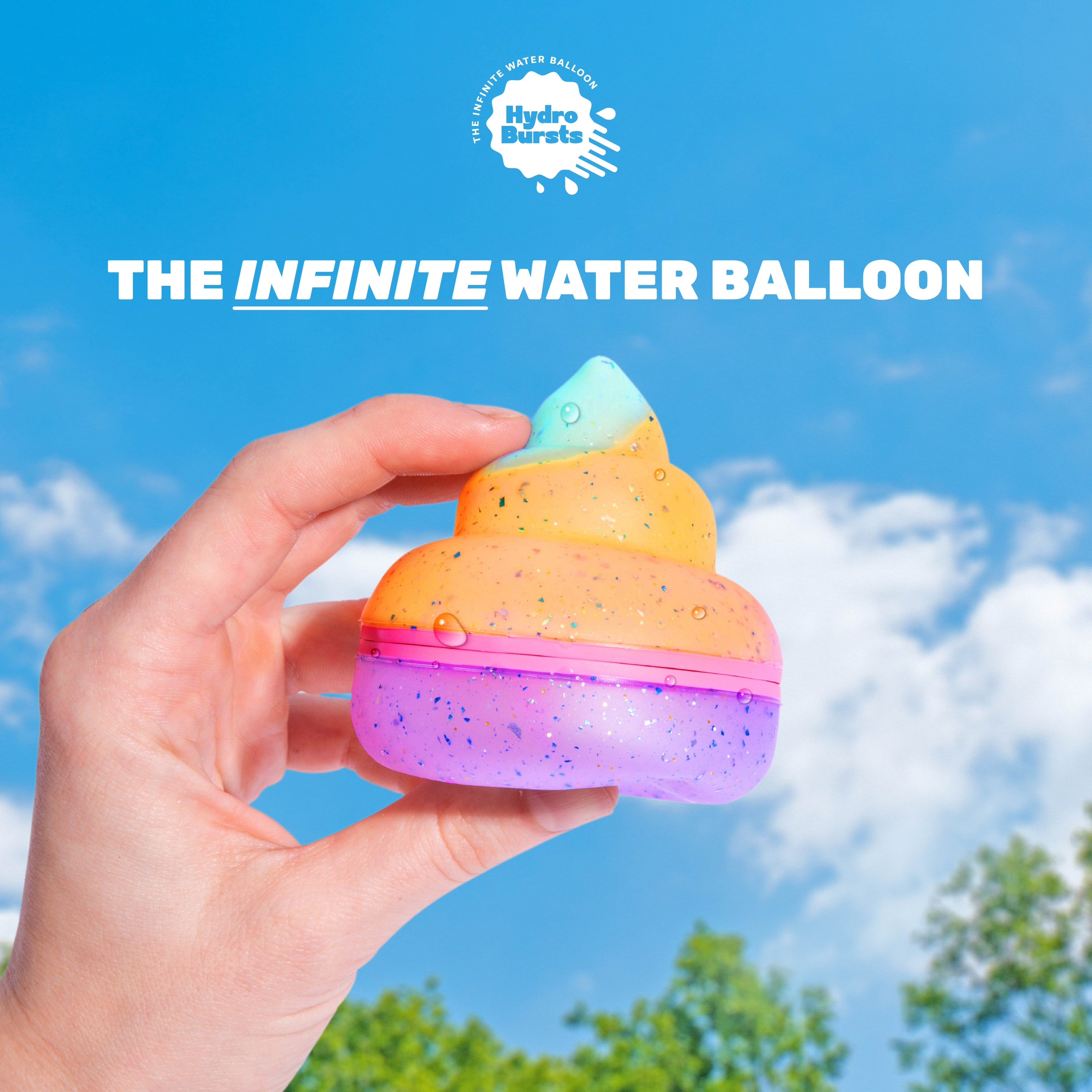 Hydroburst 6-pack Reusable Water Balloons by Relatable, Includes 6 Refillable Balloons With Poopy Faces