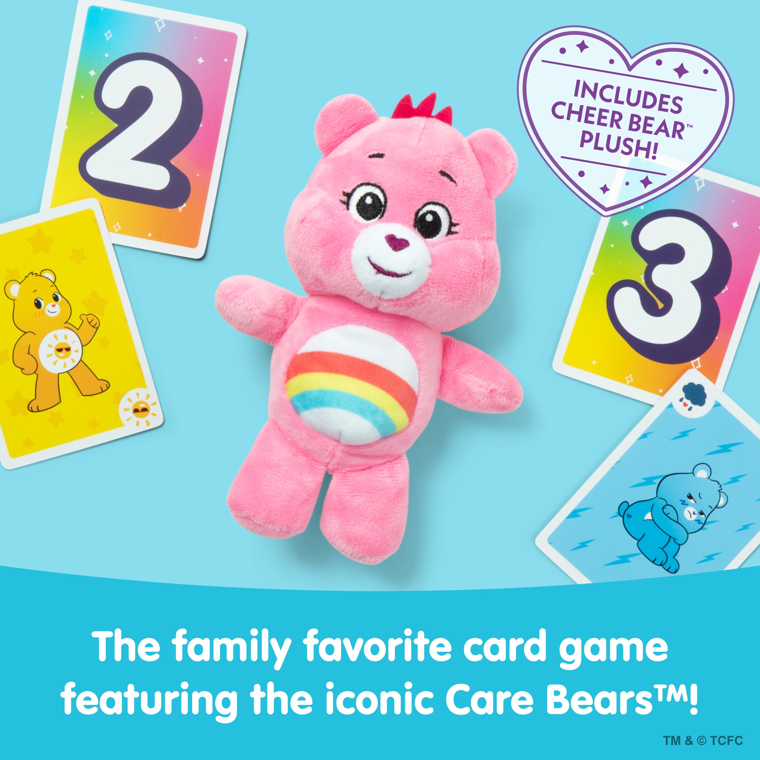 Care Bears™ Take 4 by Relatable – A fast, cute family card game featuring an exclusive Cheer Bear plushie