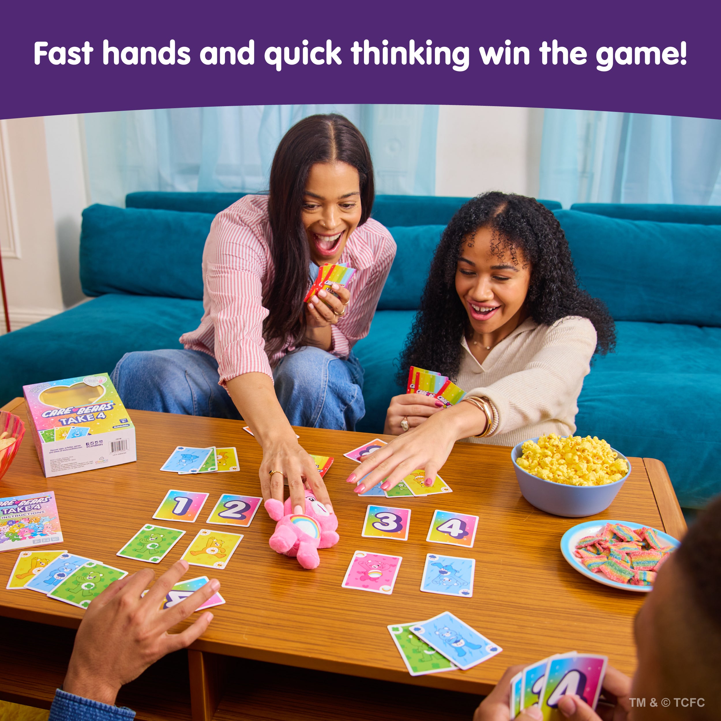 Care Bears™ Take 4 by Relatable – A fast, cute family card game featuring an exclusive Cheer Bear plushie