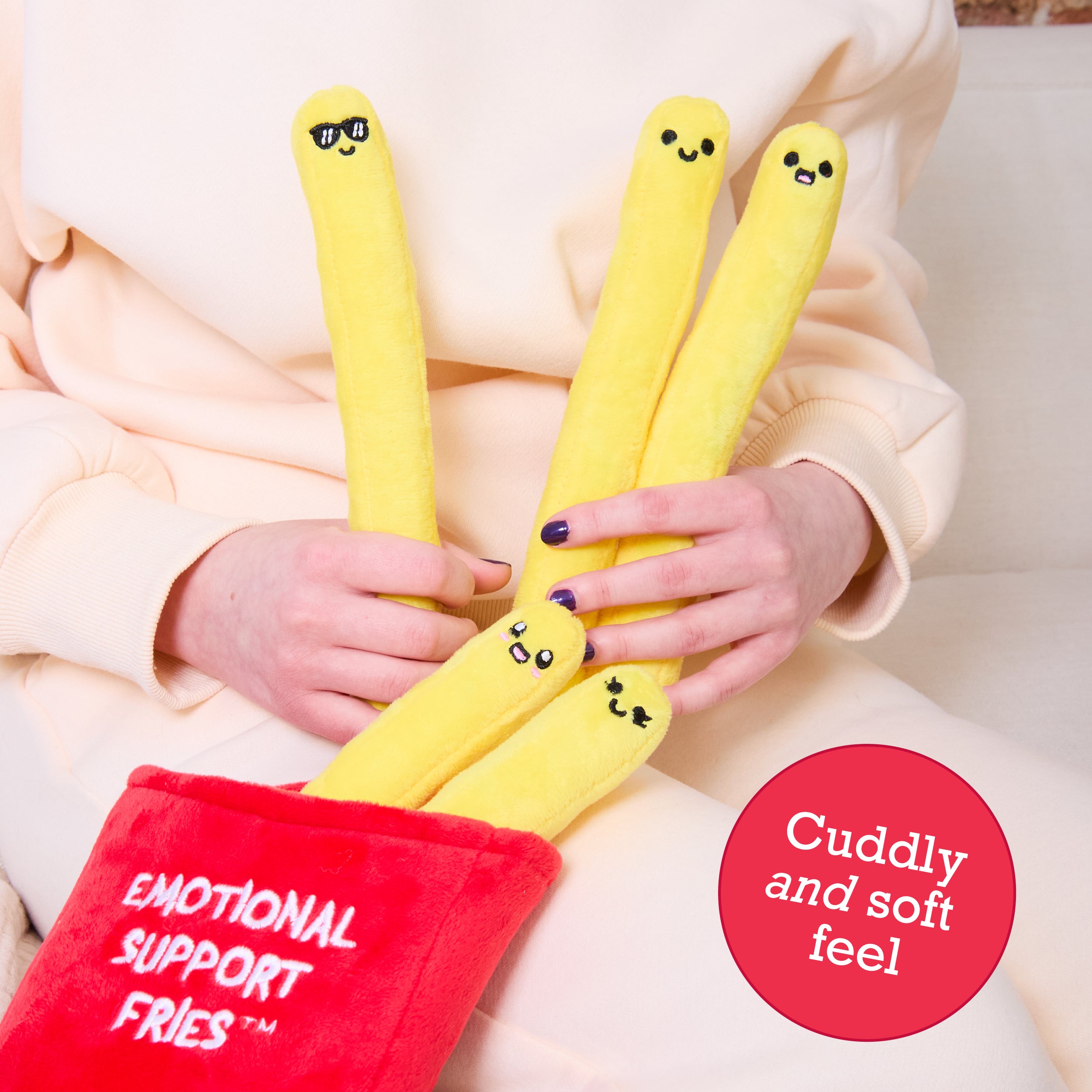 Emotional Support Fries - Squishy Plush Toys, Soft and Cuddly Comfort Pals