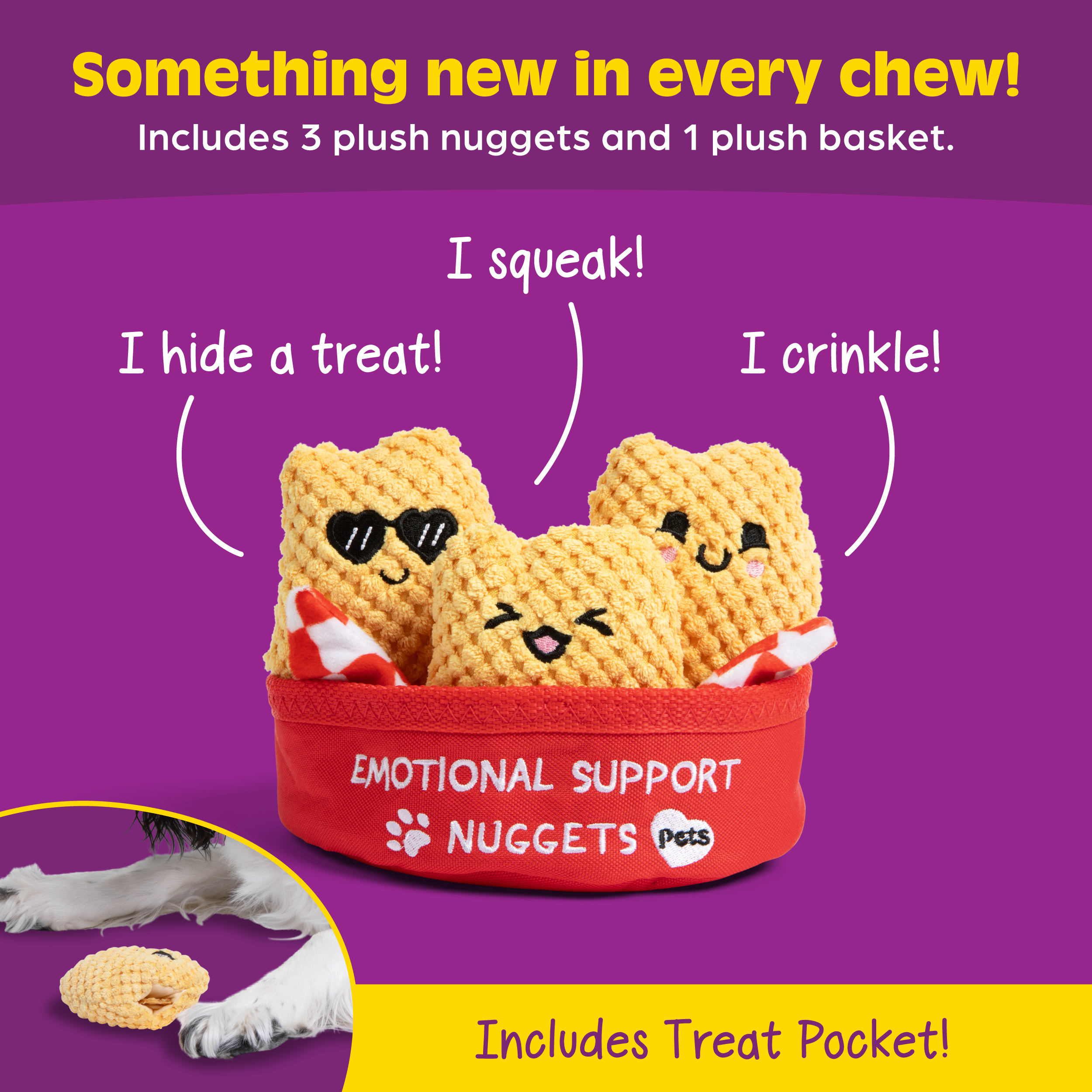 Emotional Support Pet Nuggets – Plush Dog Toy by Relatable