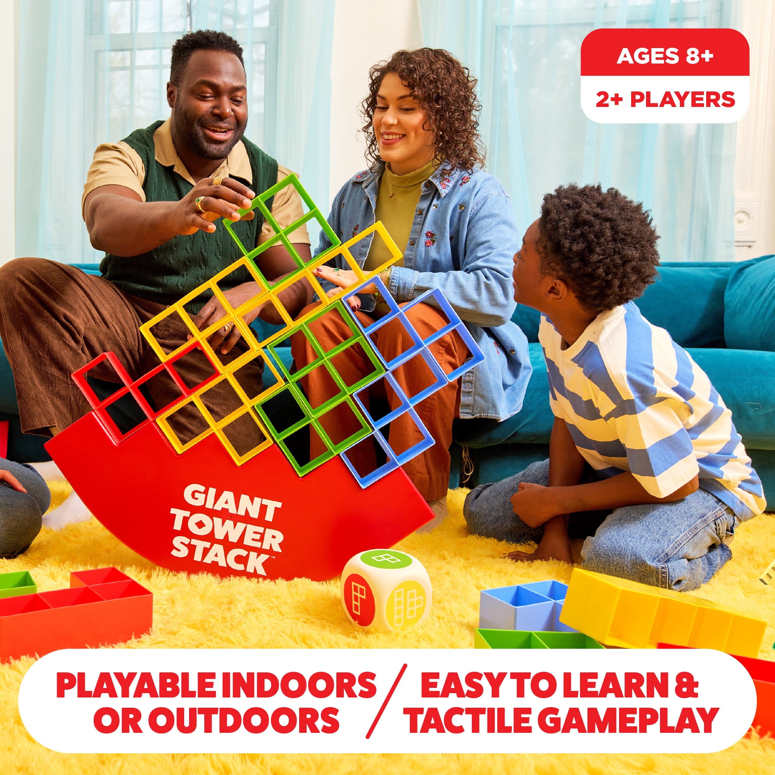 Giant Tower Stack by Relatable – Jumbo Outdoor Block Game with Balance Base, Perfect for Family Yard Games, Camping, and Party Fun