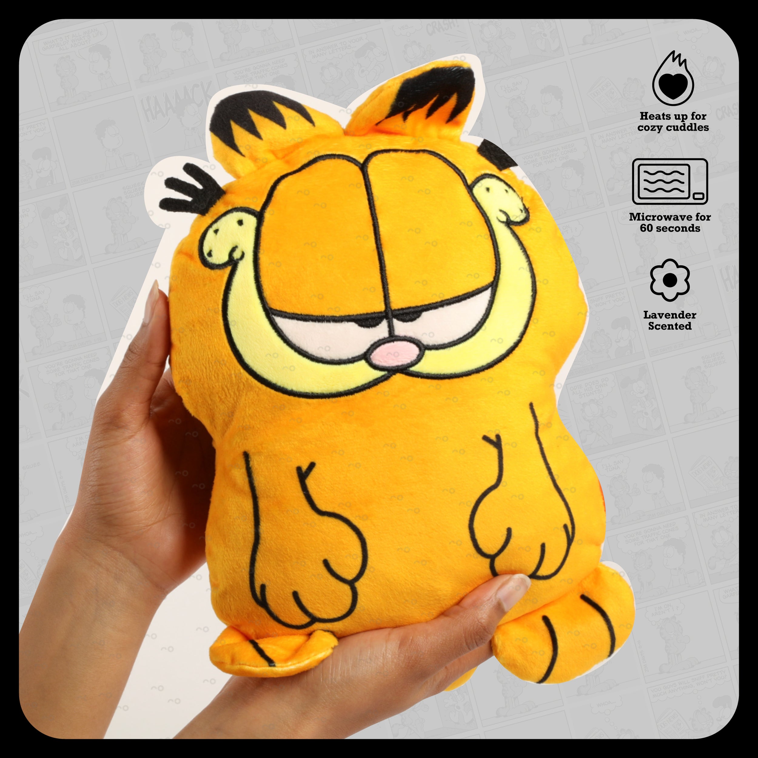 Happy Helpers Garfield™ By Relatable - Cozy Comfort That's Anything But Boring, Get Relief with This Plush Heating Pad for Period Cramps and Body Pain  -  Includes 1 Microwavable Garfield Heating Pad