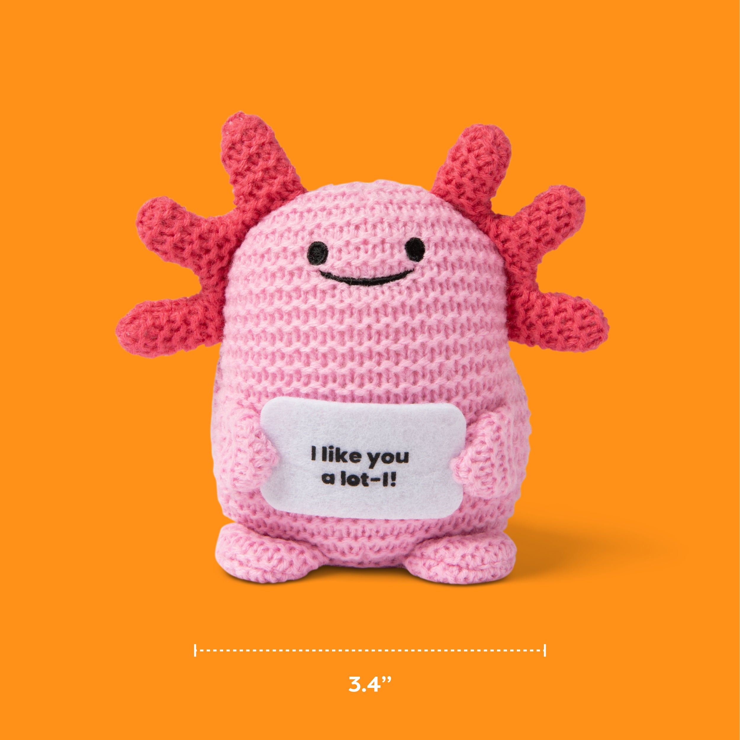 Lil Cheers Axolotl by Relatable – Motivational Crochet Plush, Cute Gift for Easter Baskets, Desk Decor
