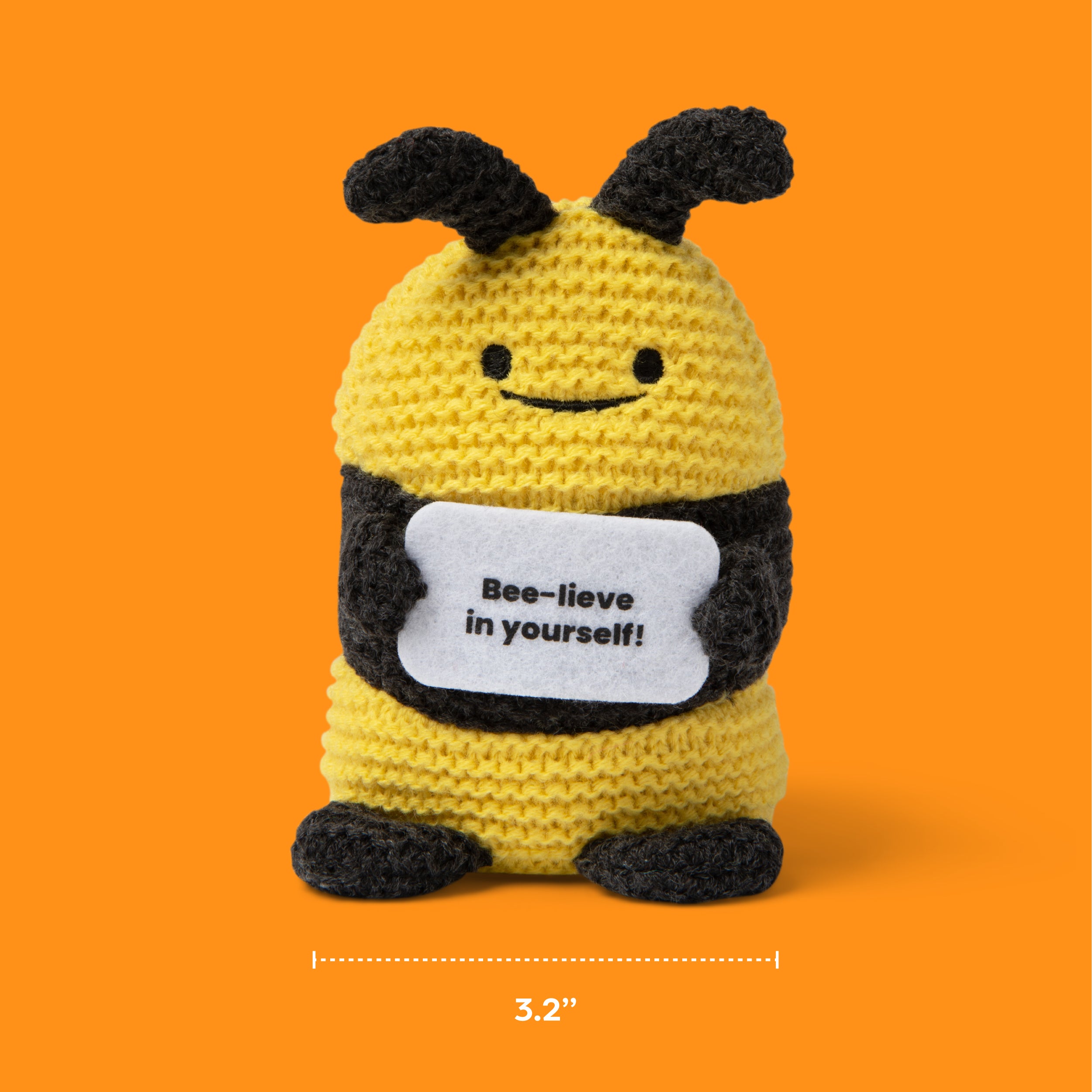 Lil Cheers Bee by Relatable – Motivational Crochet Plush for Easter Baskets, Cute Desk Decor & Feel-Good Gift for Kids & Adults