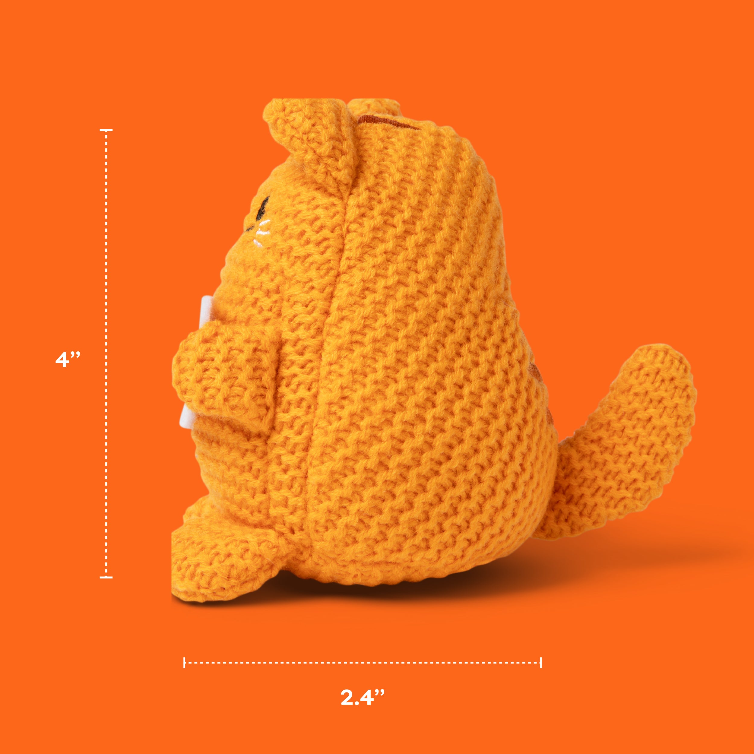 Lil Cheers Cat by Relatable – Cute Crochet Plush with Motivational Sign,Desk Decor