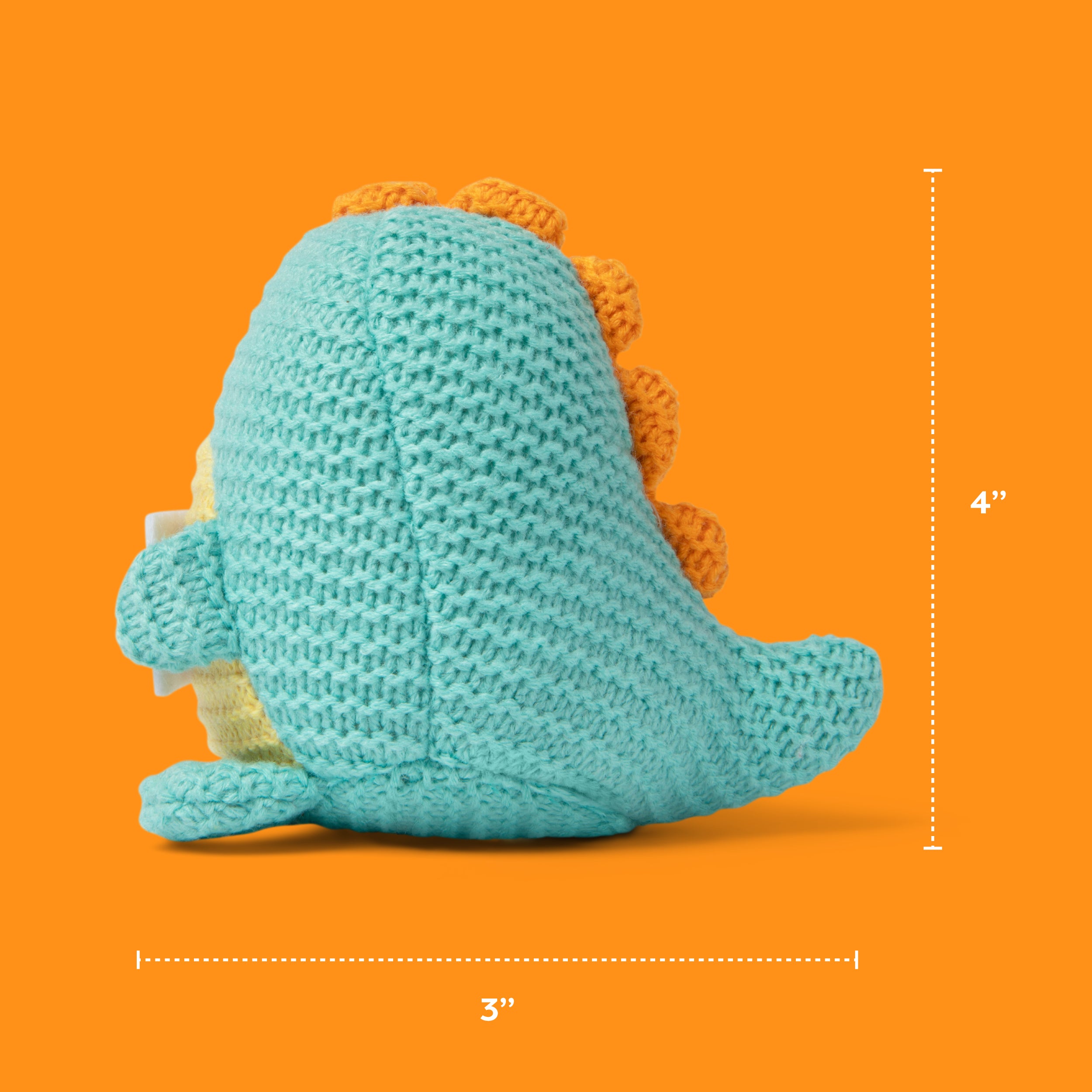 Lil Cheers Dino by Relatable – Cute Crochet Dinosaur Plush with Motivational Sign, Easter Gift & Uplifting Desk Decor