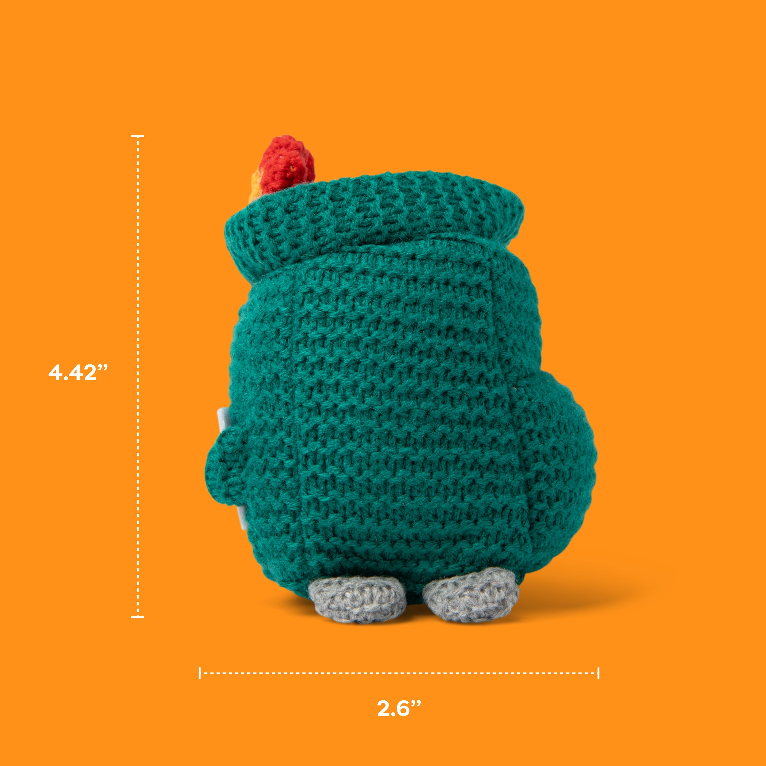 Lil Cheers Dumpster by Relatable – Funny Crochet Plush with Motivational Sign, Uplifting Gift & Desk Decor