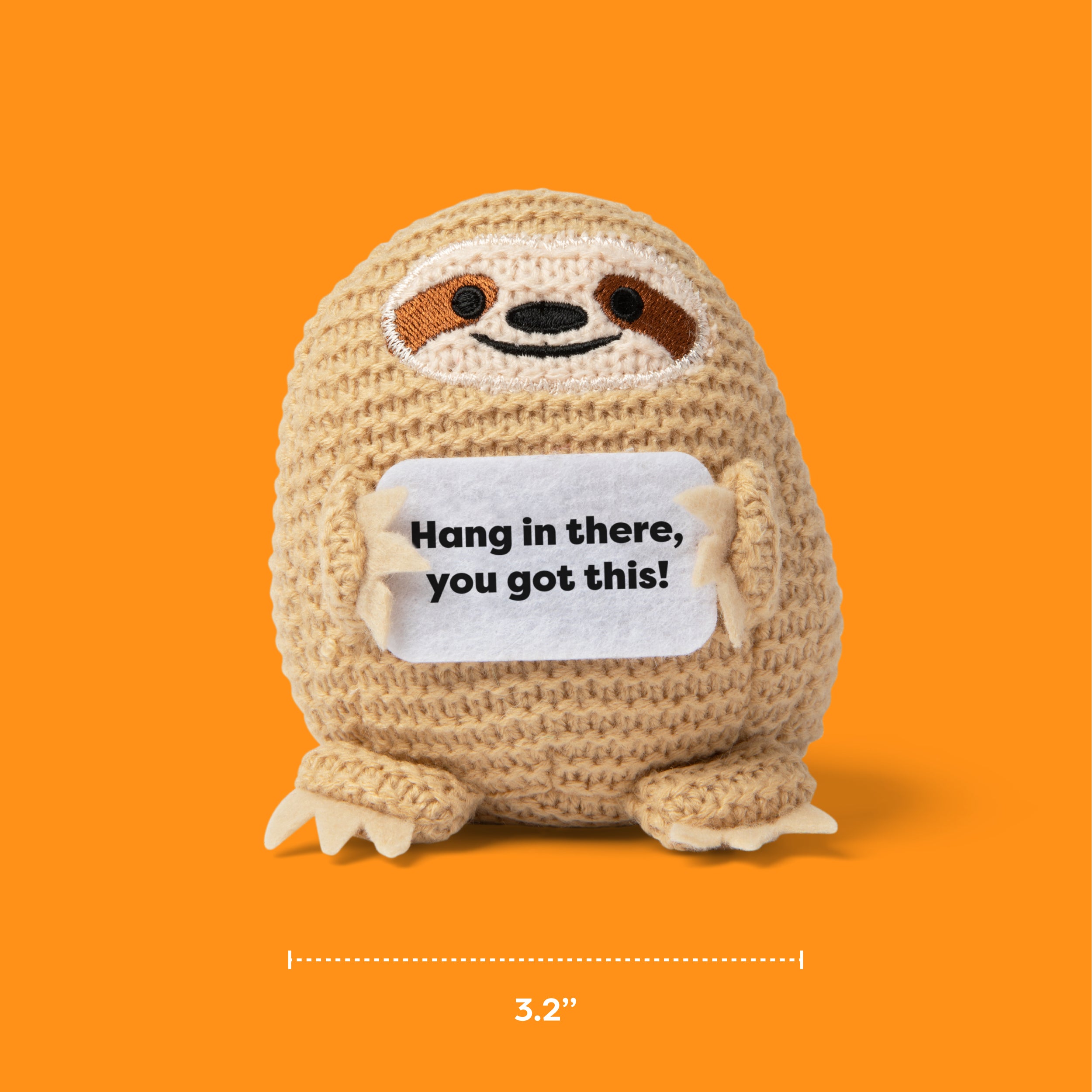 Lil Cheers Sloth by Relatable – Motivational Crochet Plush, Desk Decor