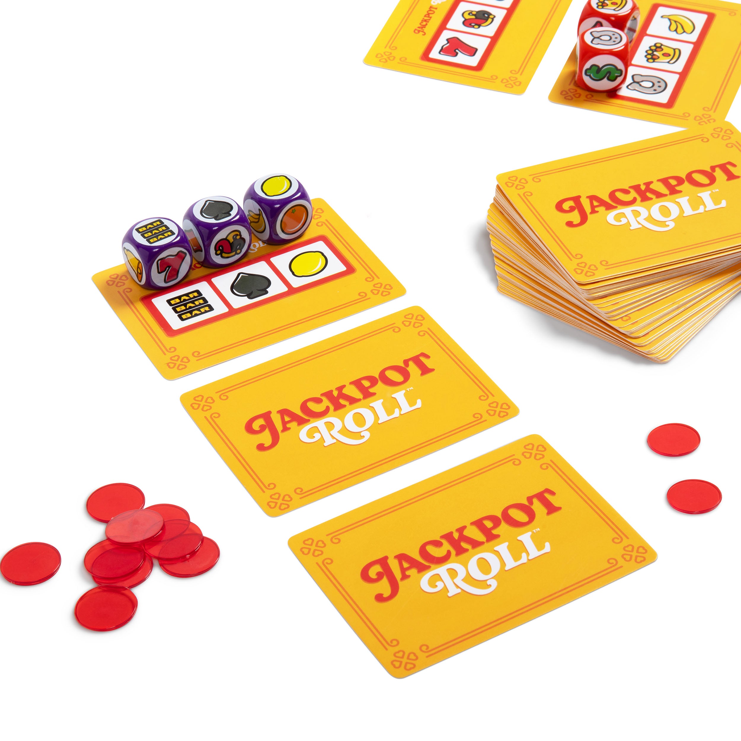 Jackpot Roll by Relatable – Fast-Paced Casino Dice Game for Adults and Family Game Night, Fun Travel Game with Cards, Dice, and Betting Tokens
