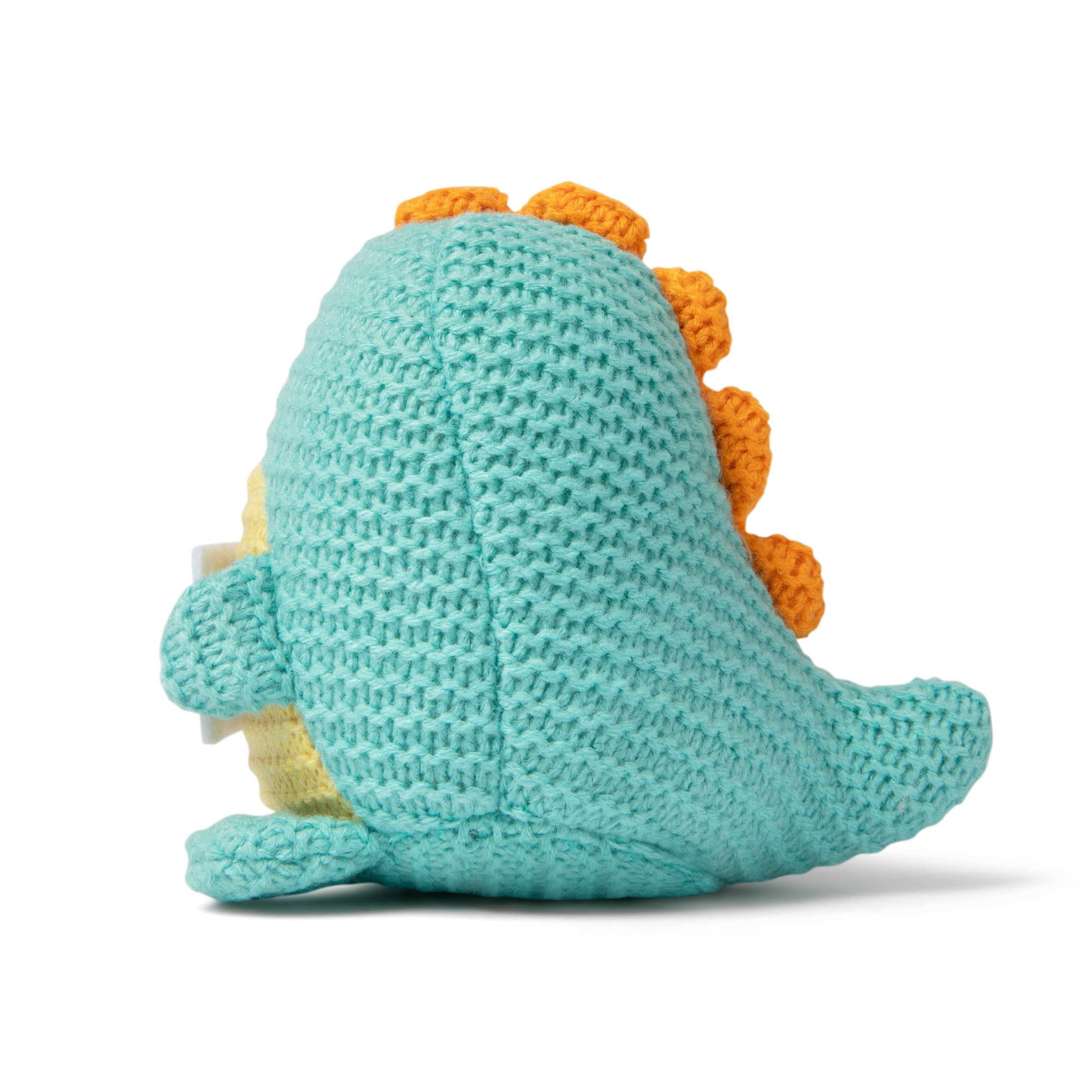 Lil Cheers Dino by Relatable – Cute Crochet Dinosaur Plush with Motivational Sign, Easter Gift & Uplifting Desk Decor